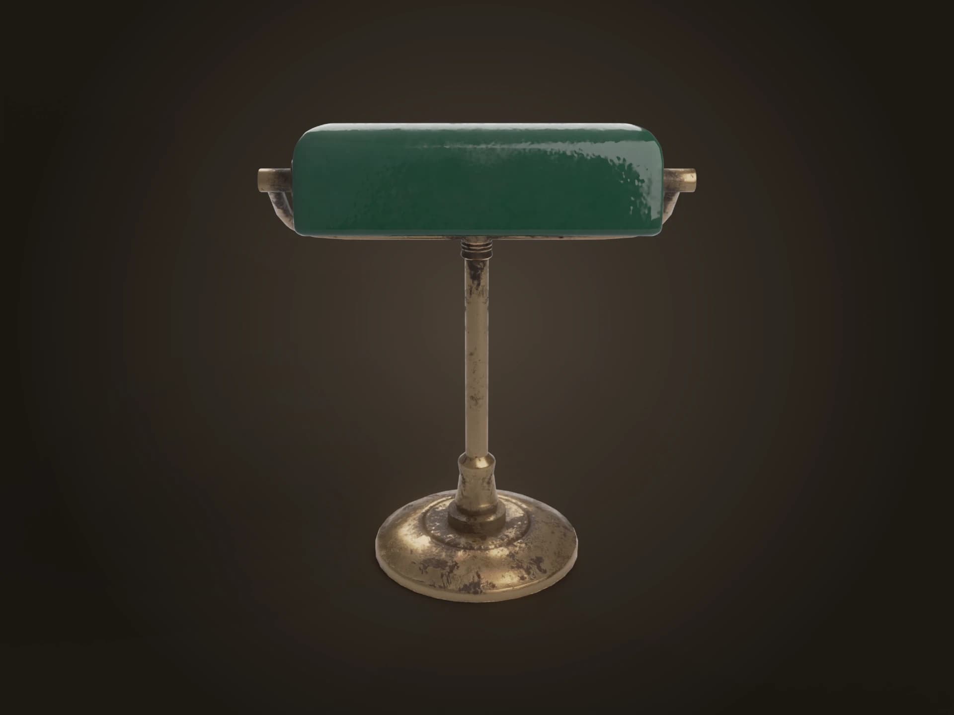Green Bankers Desk Lamp 3D Model