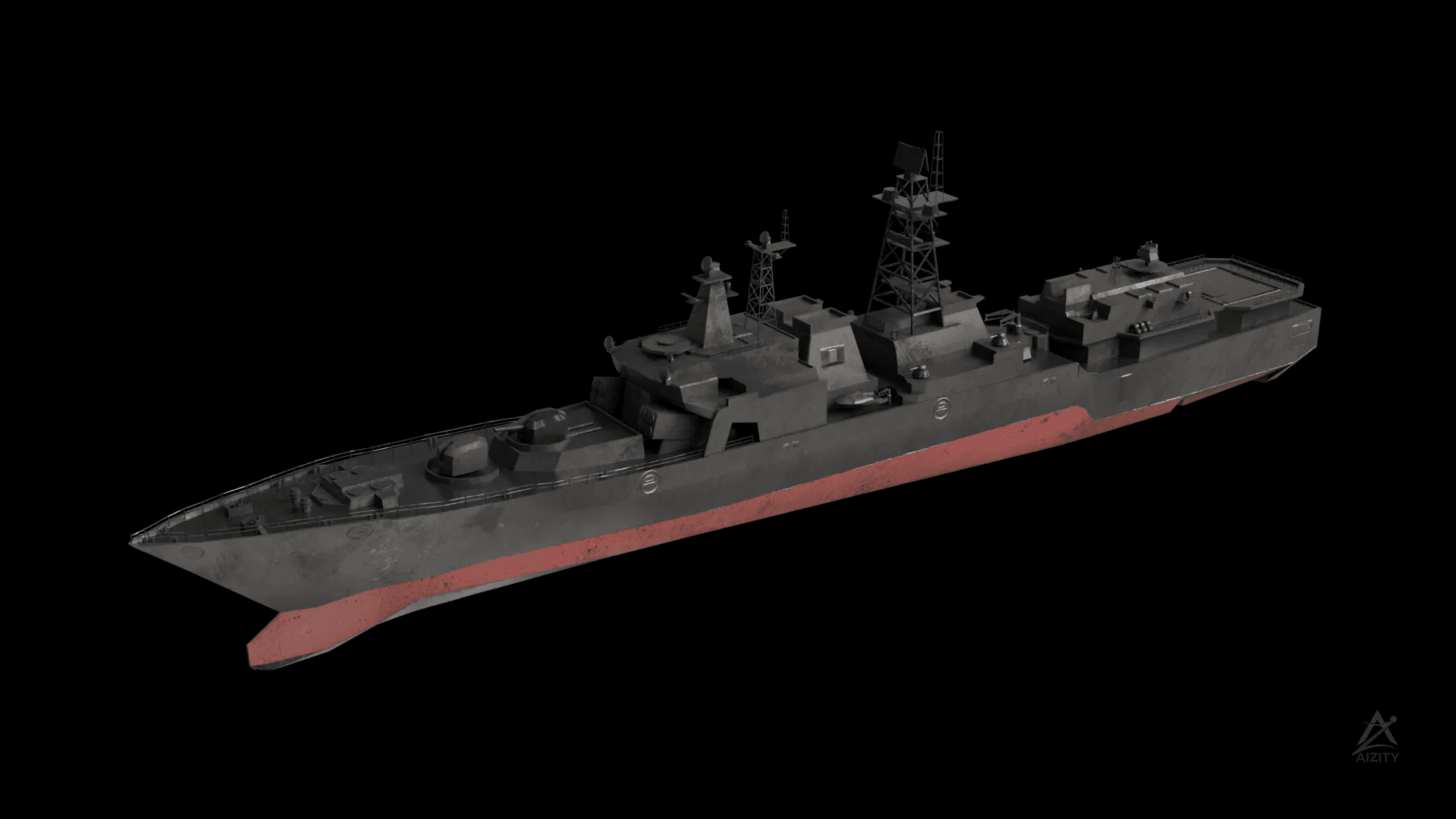 Destroyer Warship – 3D Model (2K Textures)