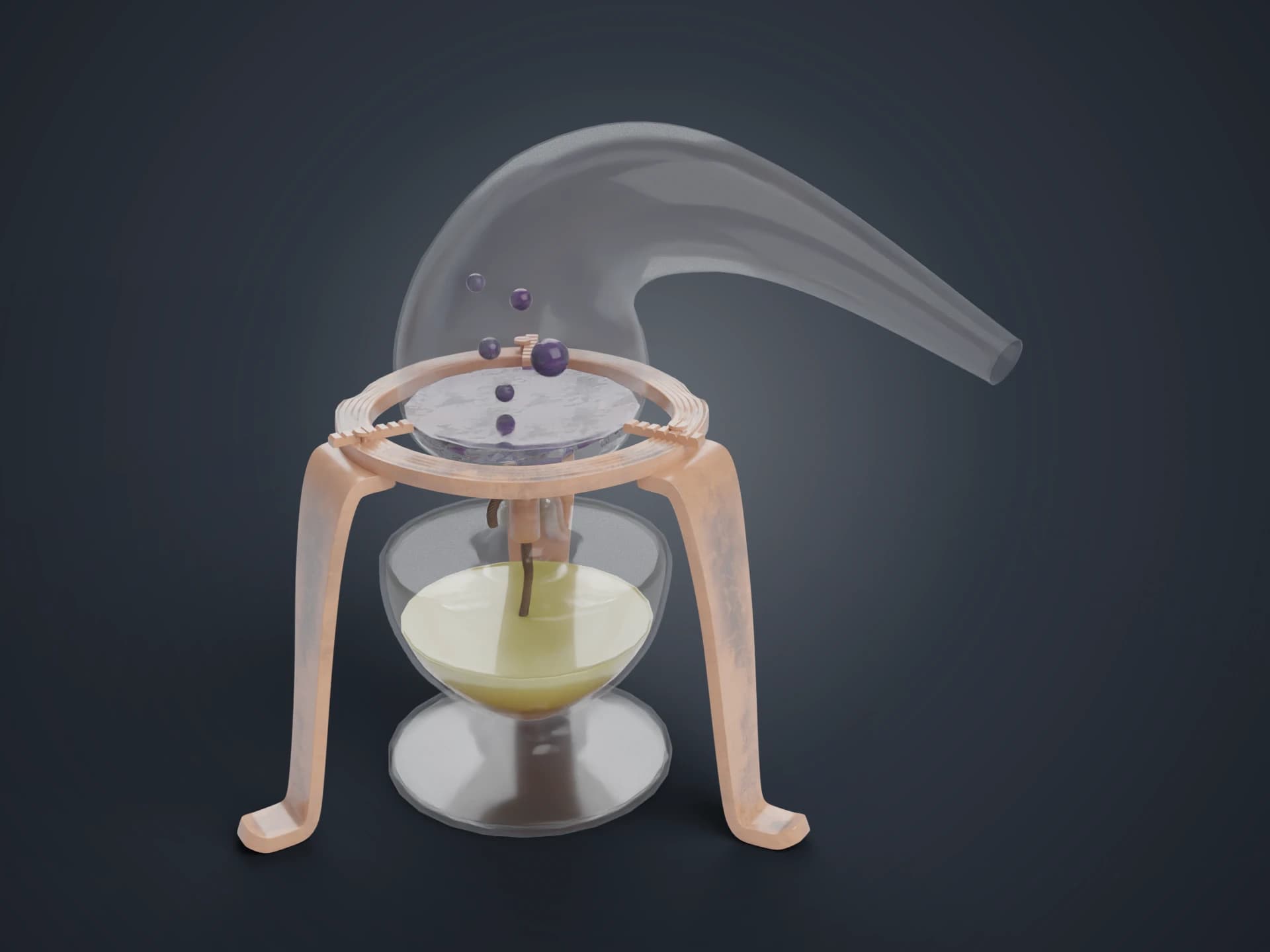 Glass Distillation Retort 3D Model