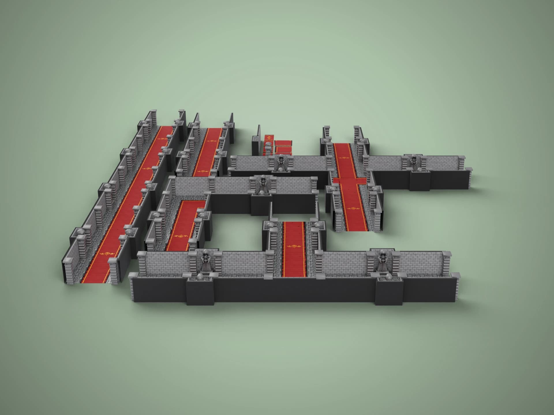 Dungeon Corridor Modular Pack 3D Model
