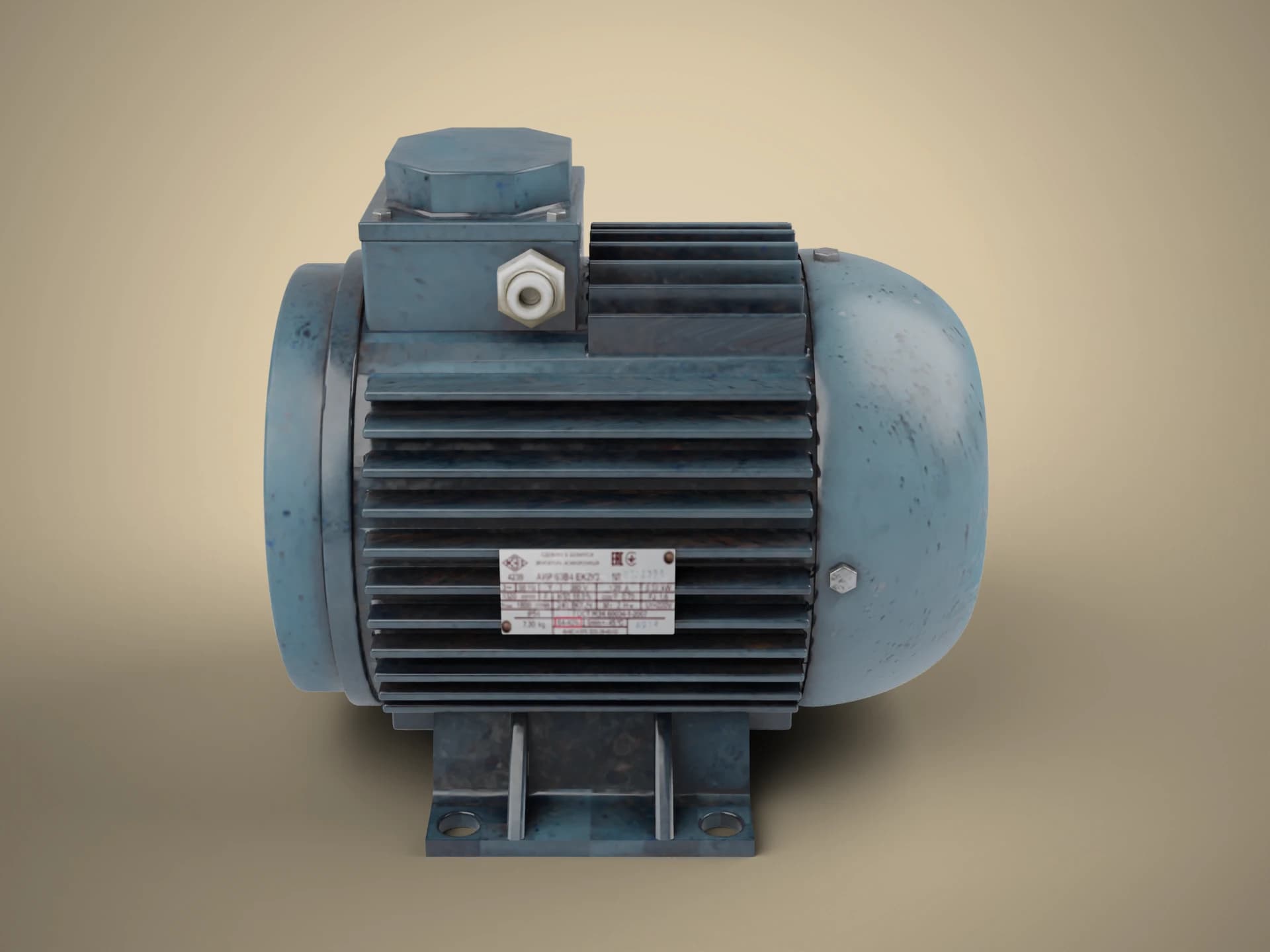 Industrial Asynchronous Electric Motor 3D Model