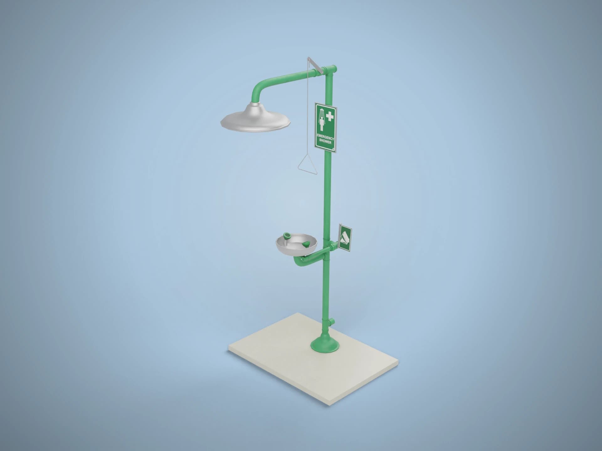 Lab Emergency Shower and Eye Wash Station 3D Model