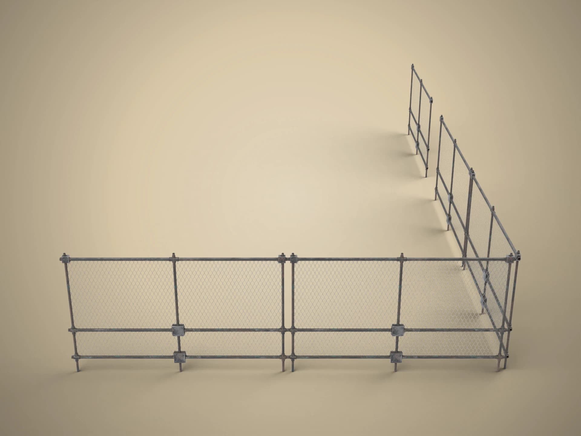 Barbed Wire Fence 3D Model