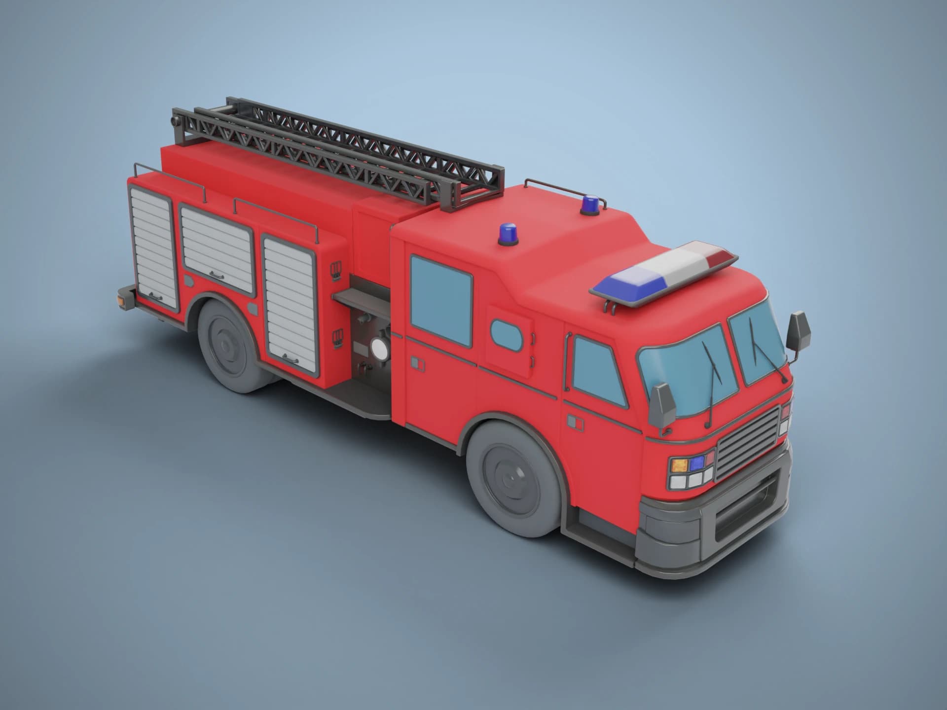 Modern Fire Engine 3D Model