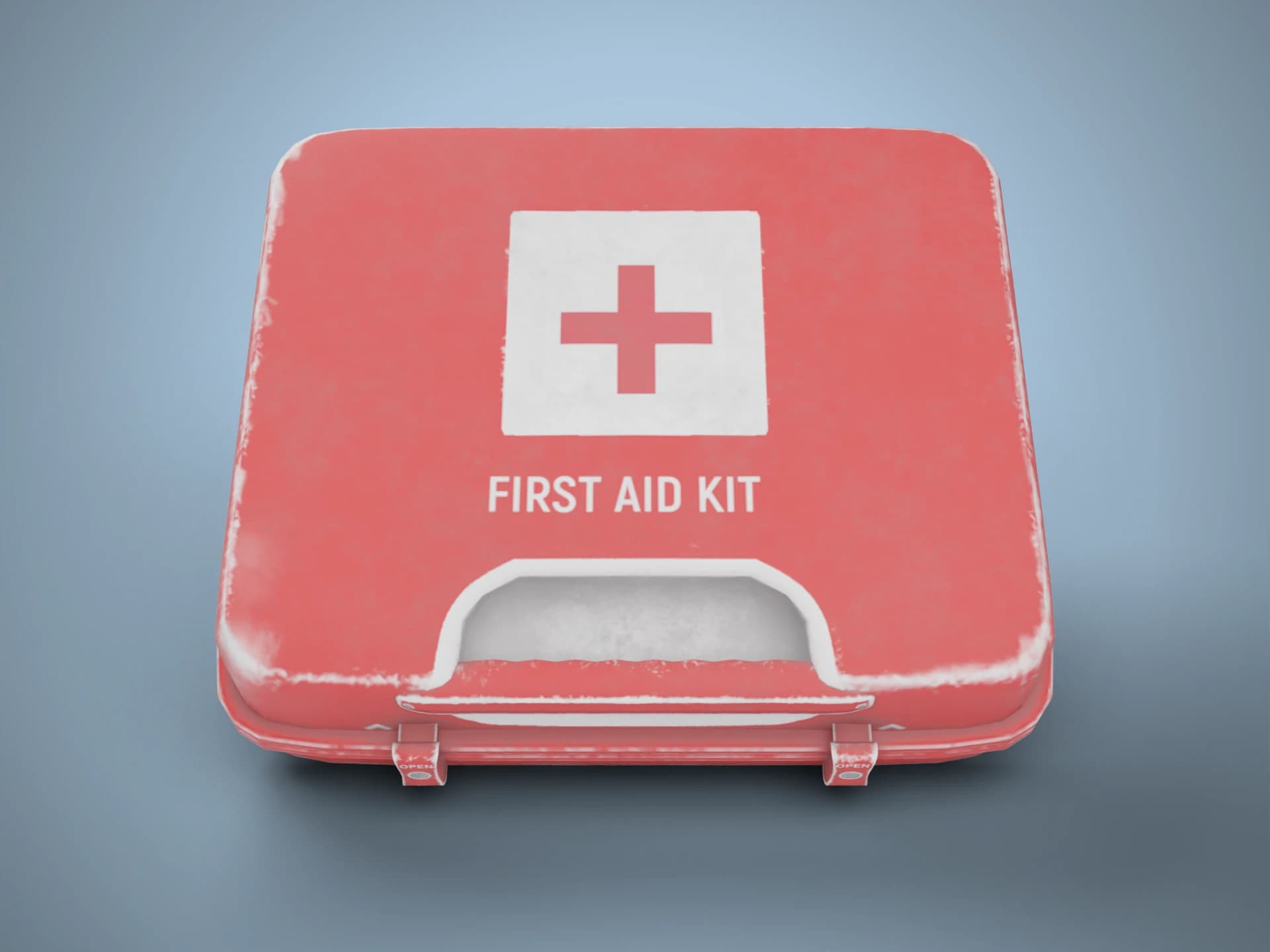 Red First Aid Kit Case 3D Model