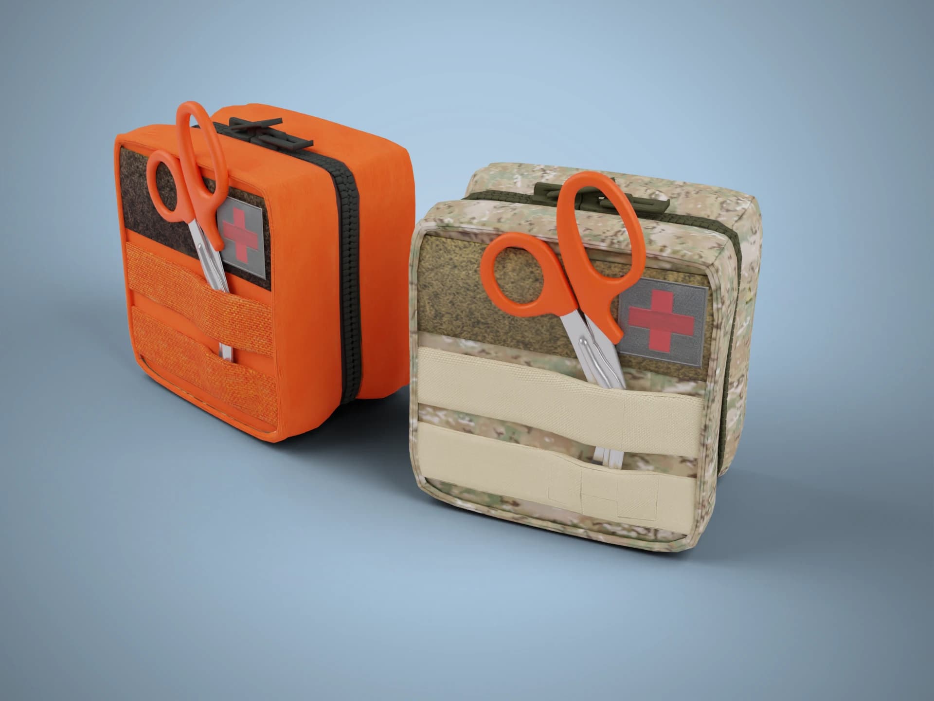 Tactical First Aid Kit Pouches 3D Model