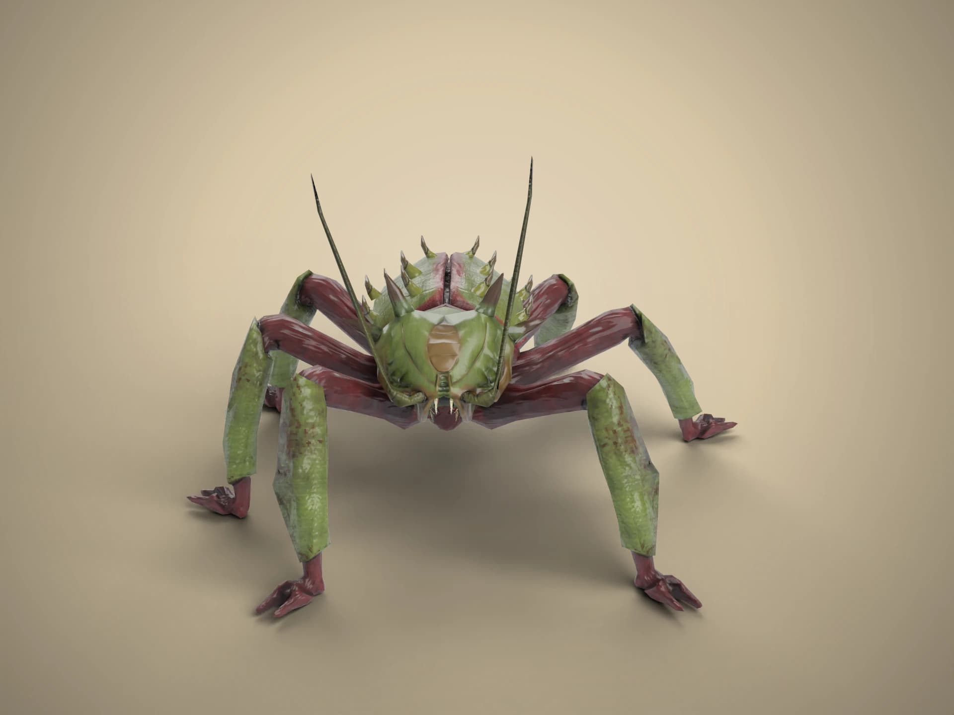Animated Green Forest Beetle 3D Model