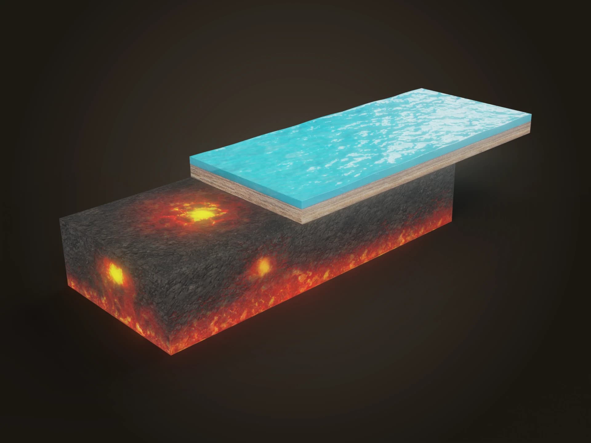 Animated Plate Tectonics Volcano Formation 3D Model