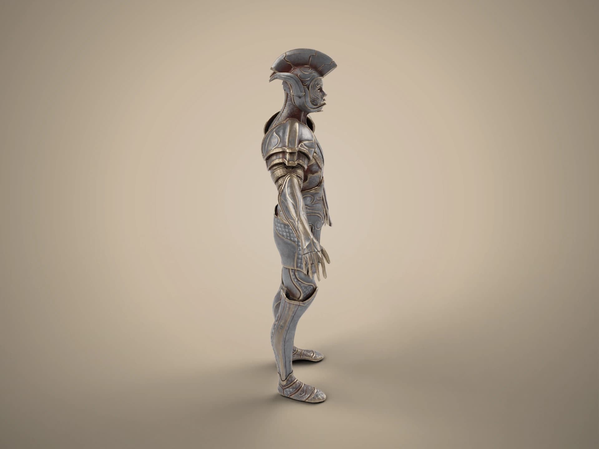 Ancient Armoured Warrior Character 3D Model