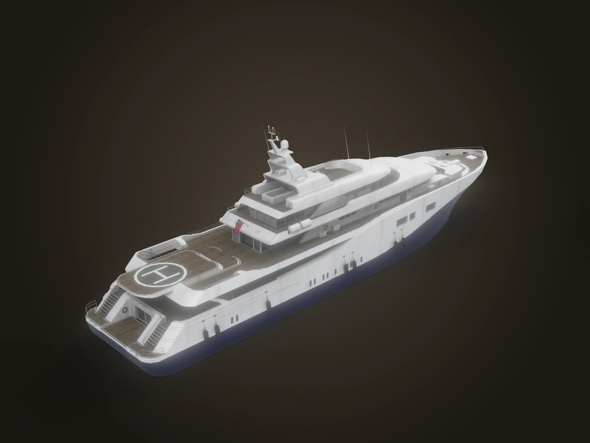 Luxury Superyacht 3D Model