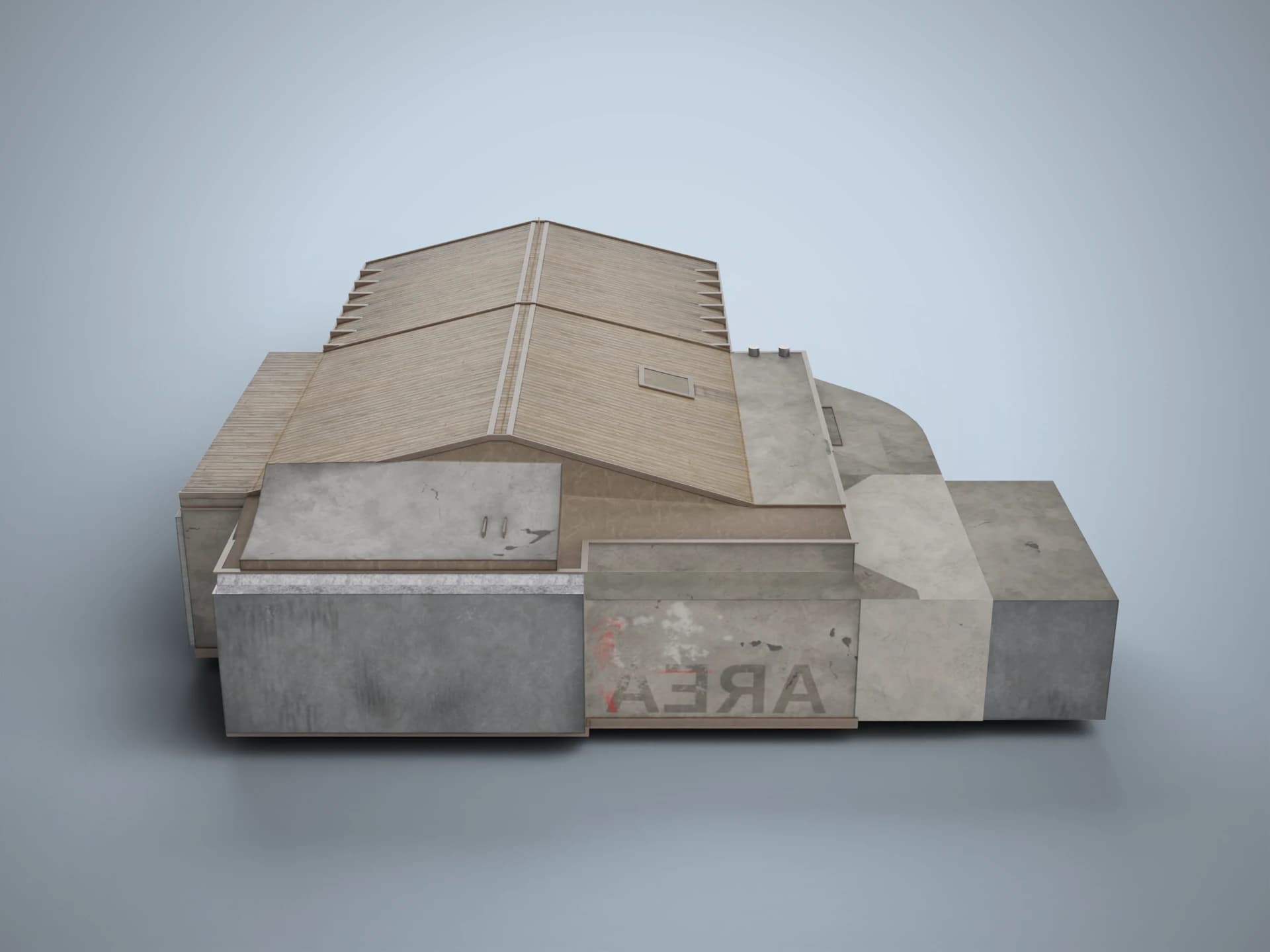 Industrial Garage Warehouse Building 3D Model