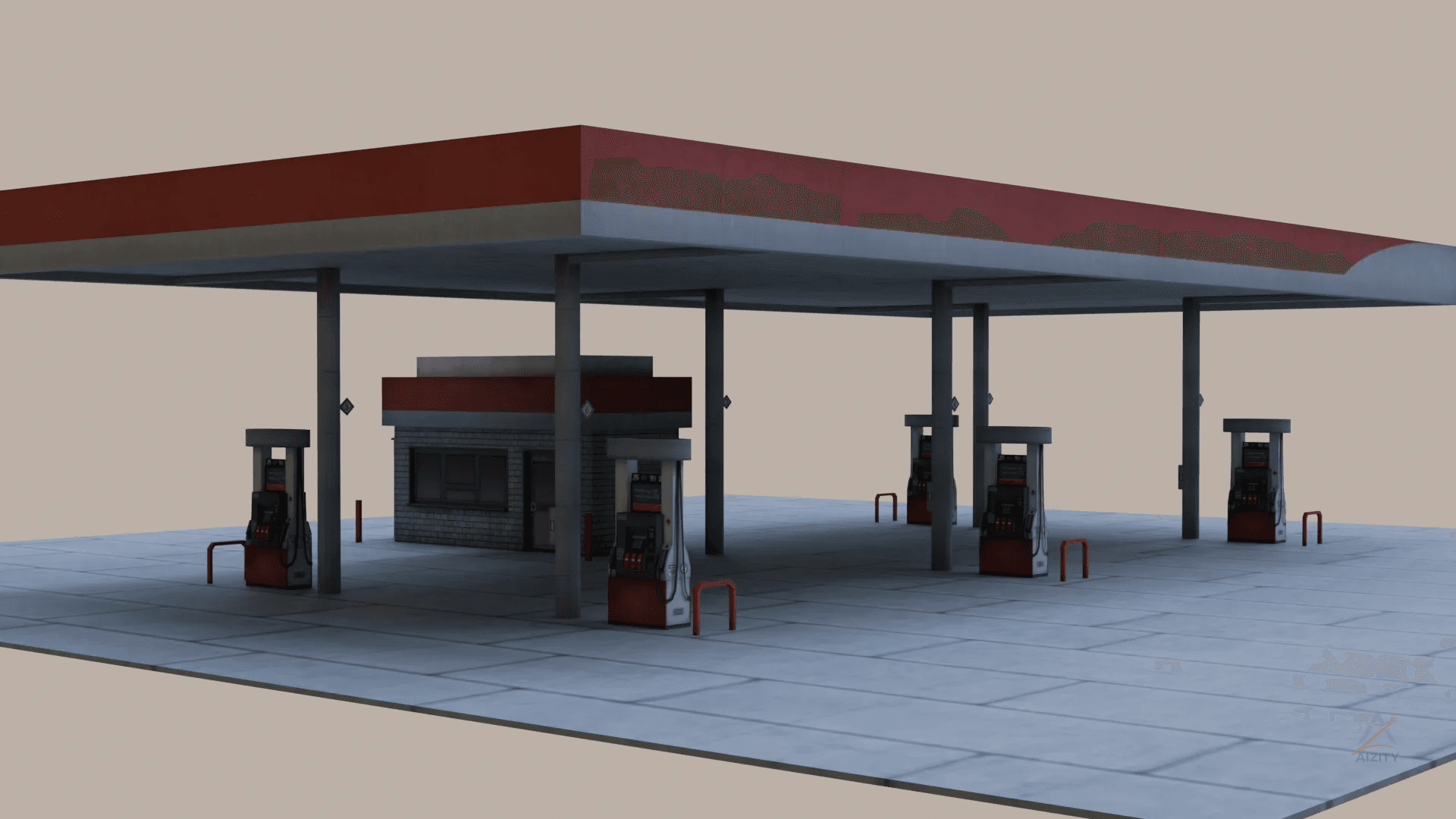 Gas Station 3D Model