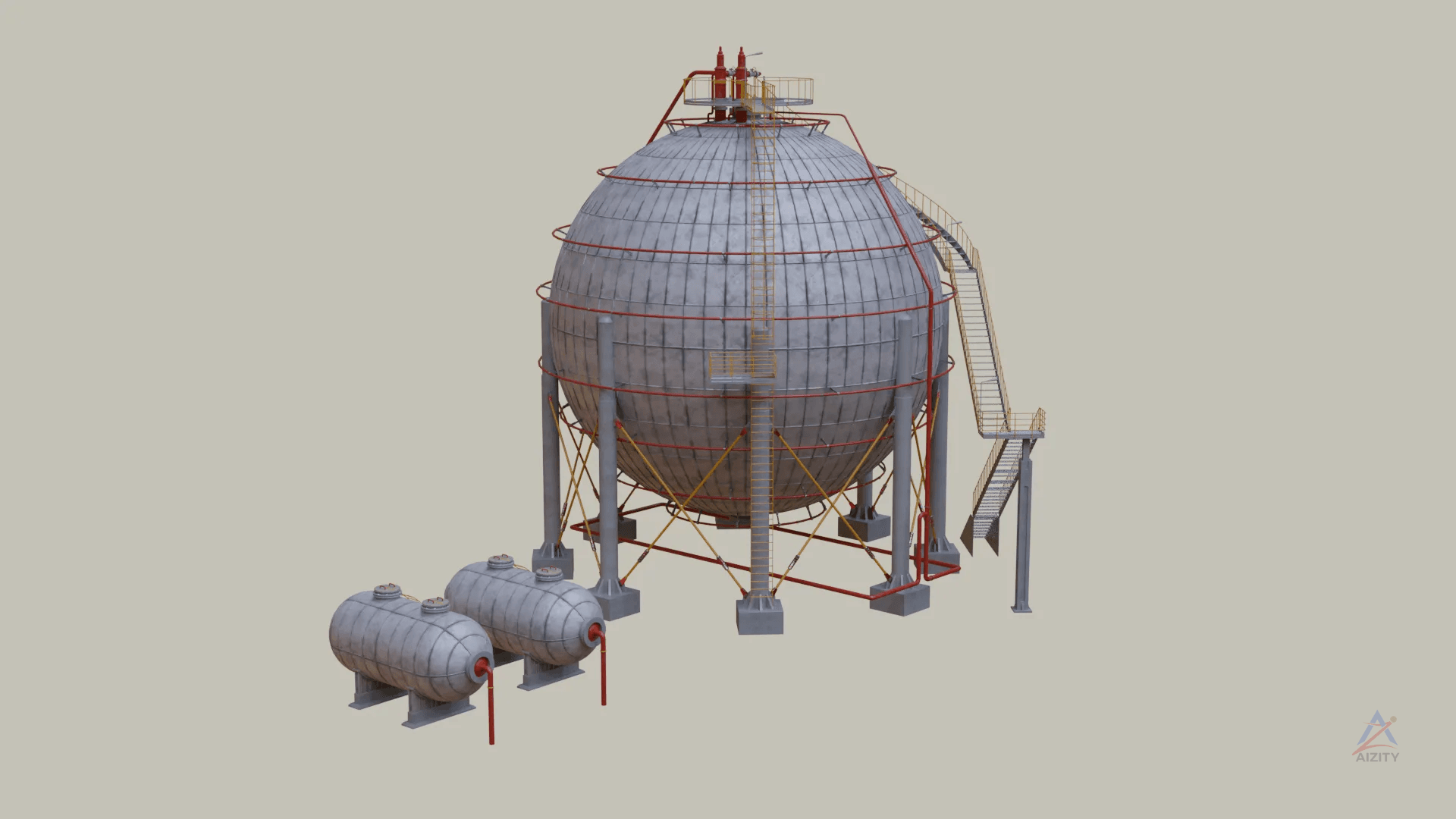Gas Storage Tank 3D Model