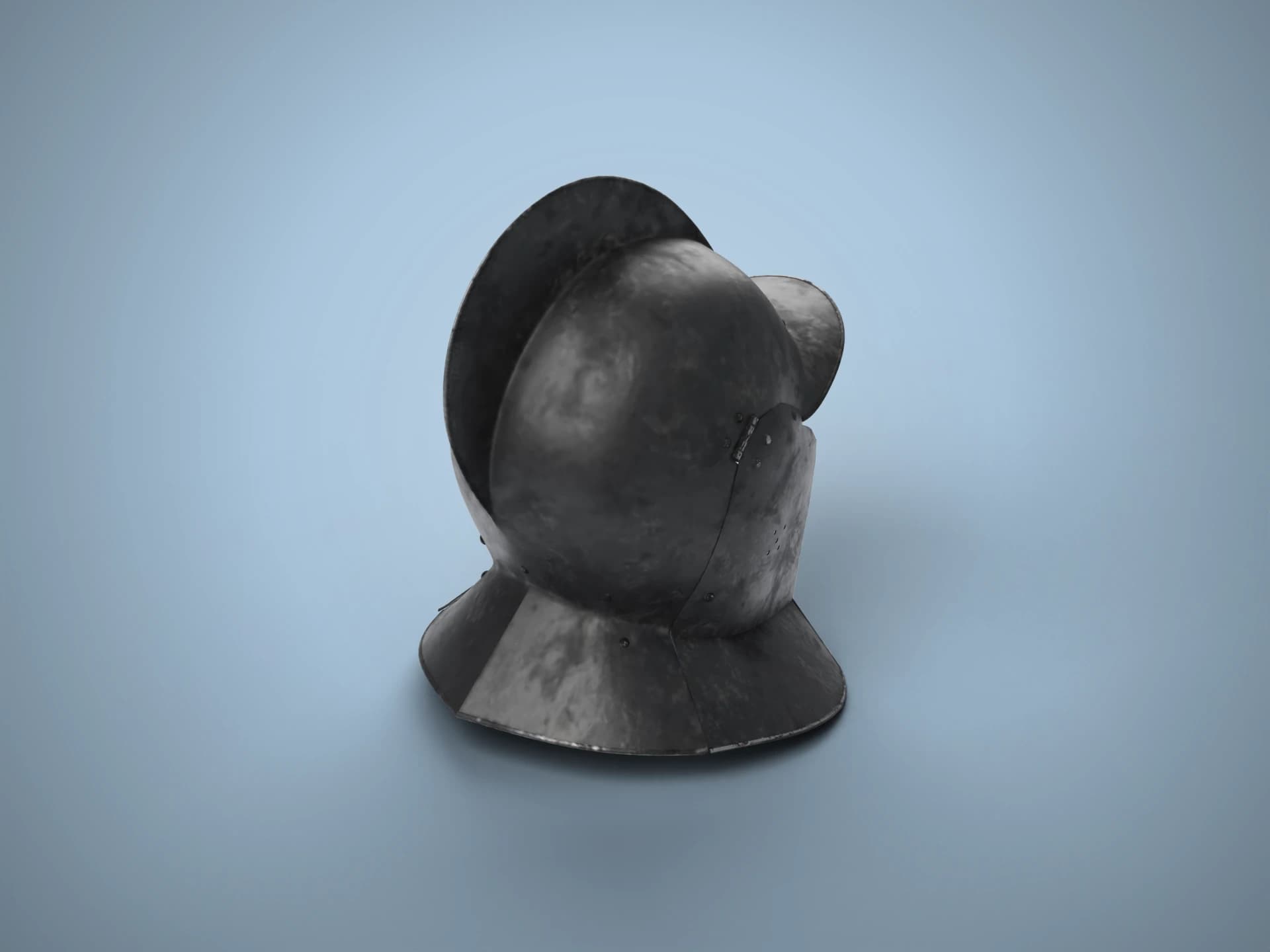 16th Century German Burgonet Helmet 3D Model