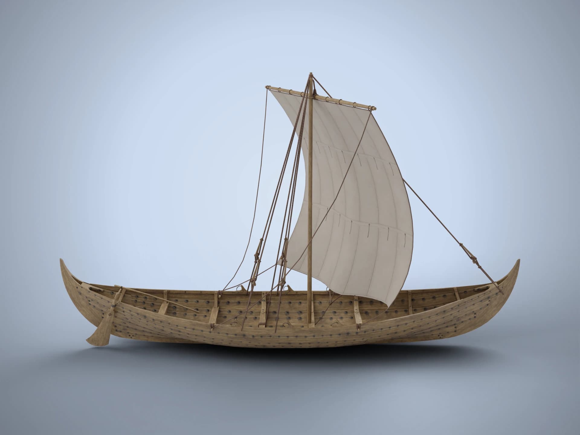 12th Century Gislinge Viking Boat 3D Model