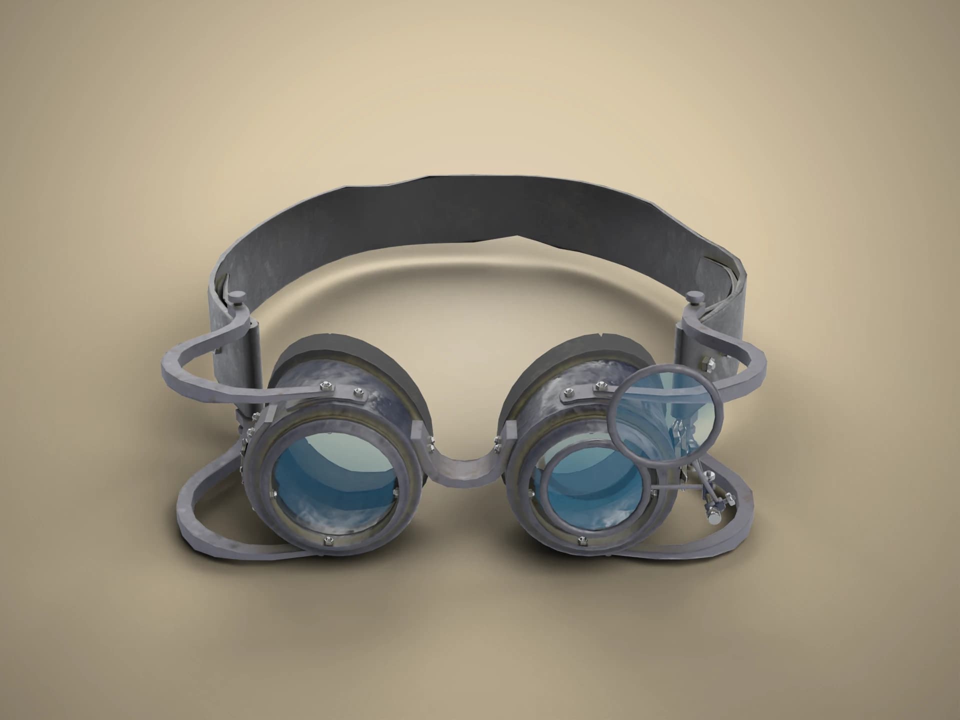 Vintage Round Goggles 3D Model