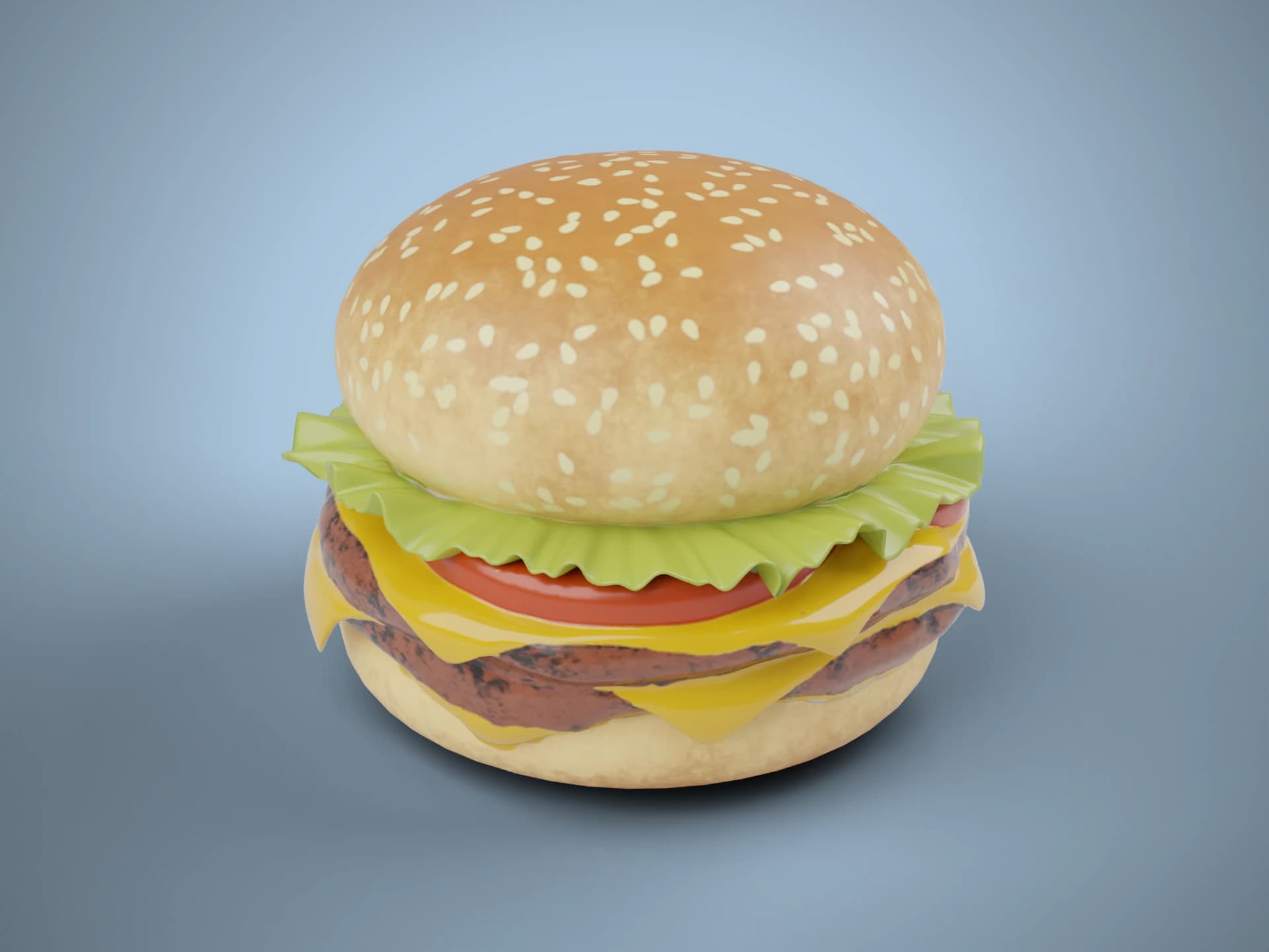 Double Cheeseburger 3D Model