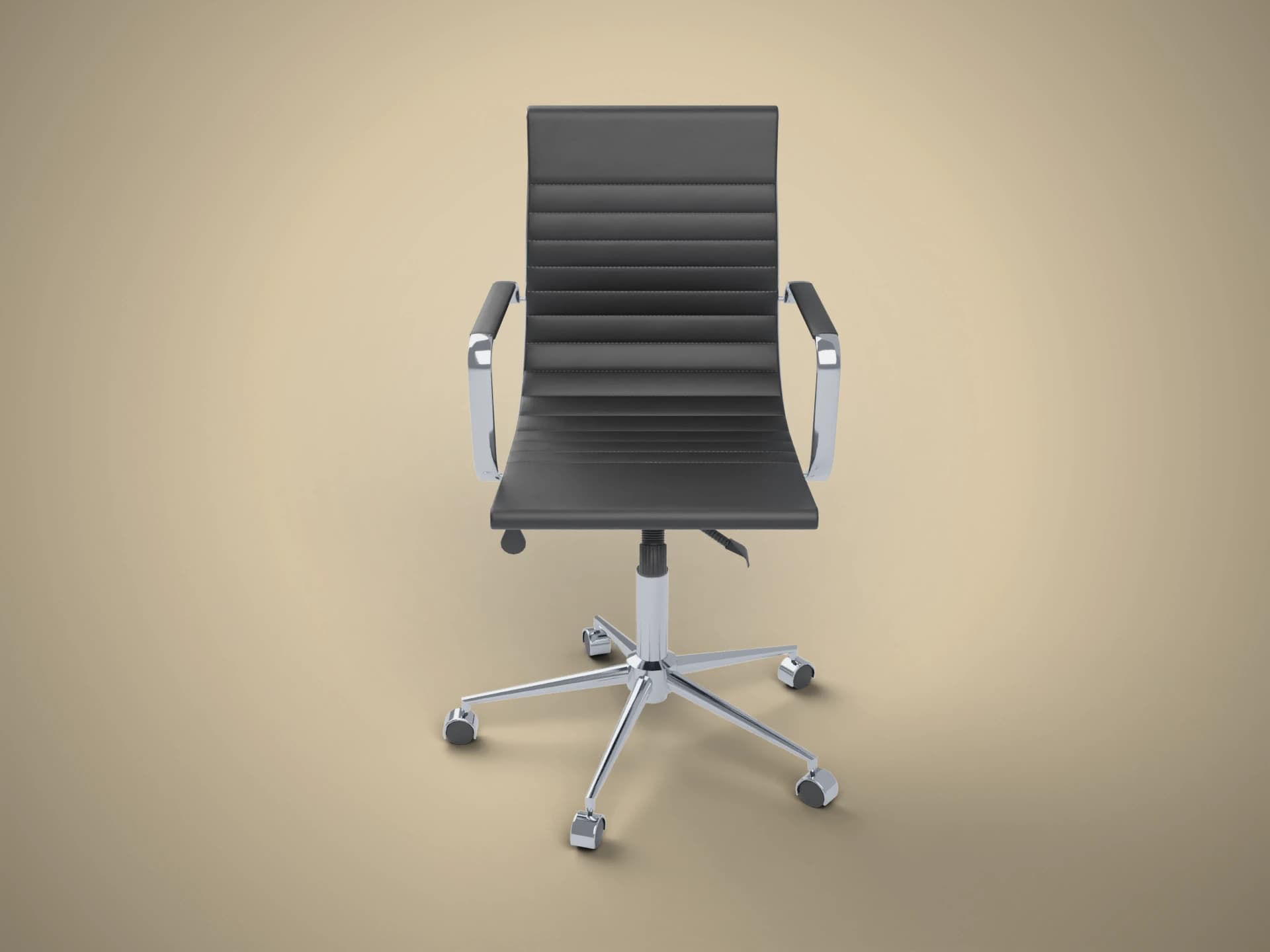 Black Leather Executive Office Chair 3D Model