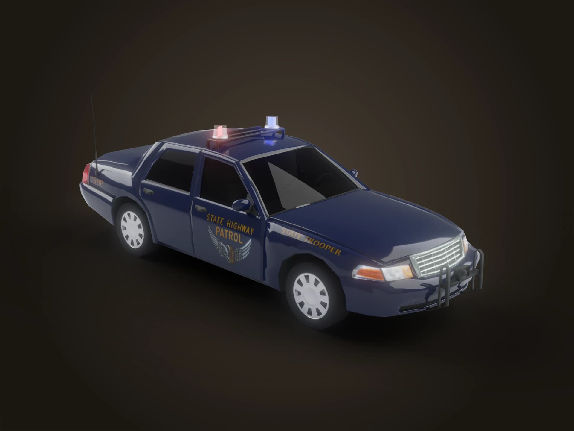 State Highway Patrol Police Cruiser 3D Model
