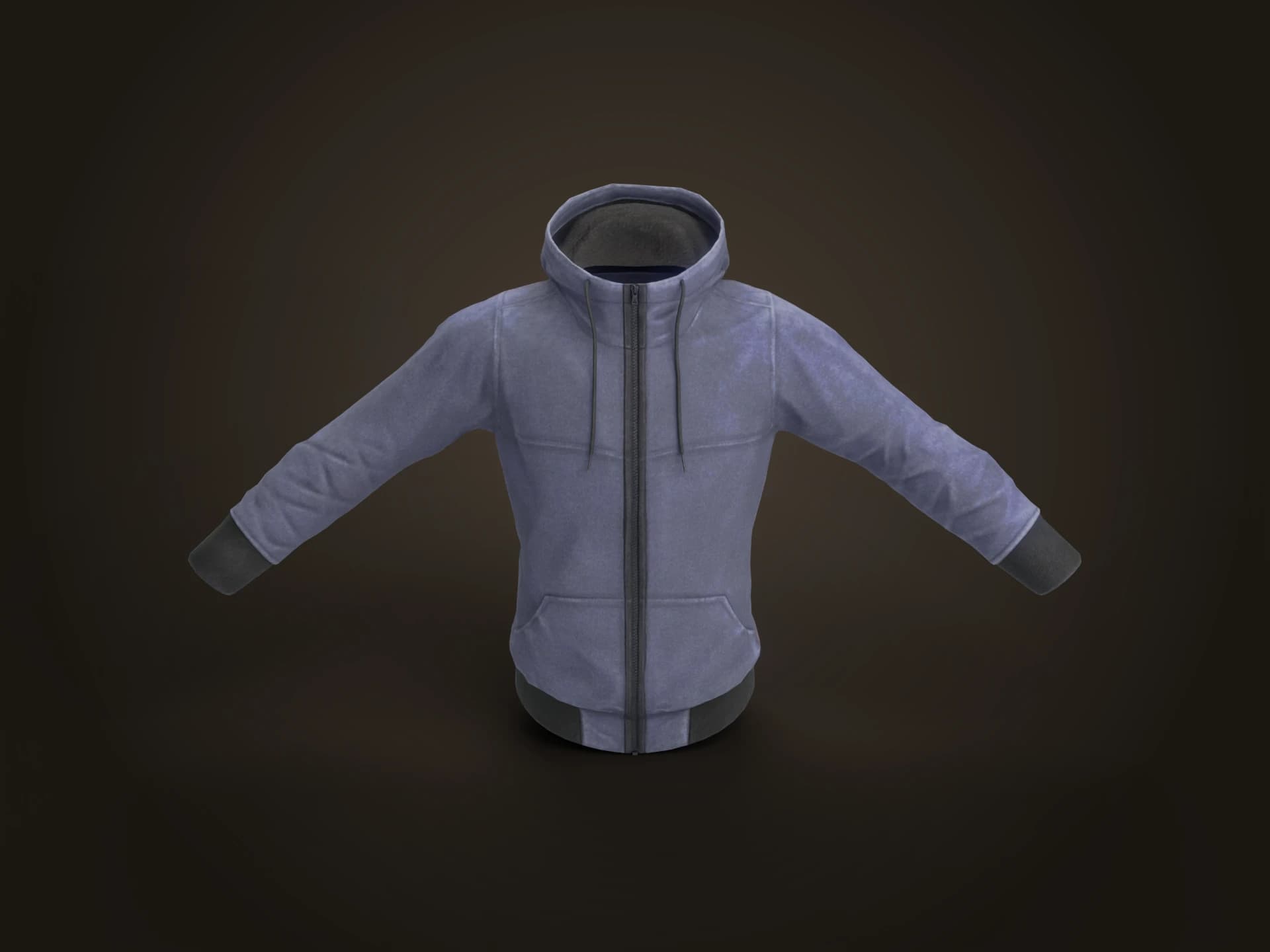 Lavender Zip-Up Hoodie 3D Model