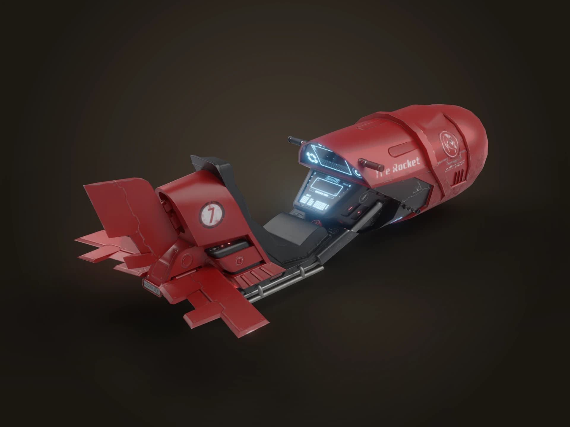 Retro Soviet Sci-fi Hover Bike 3D Model