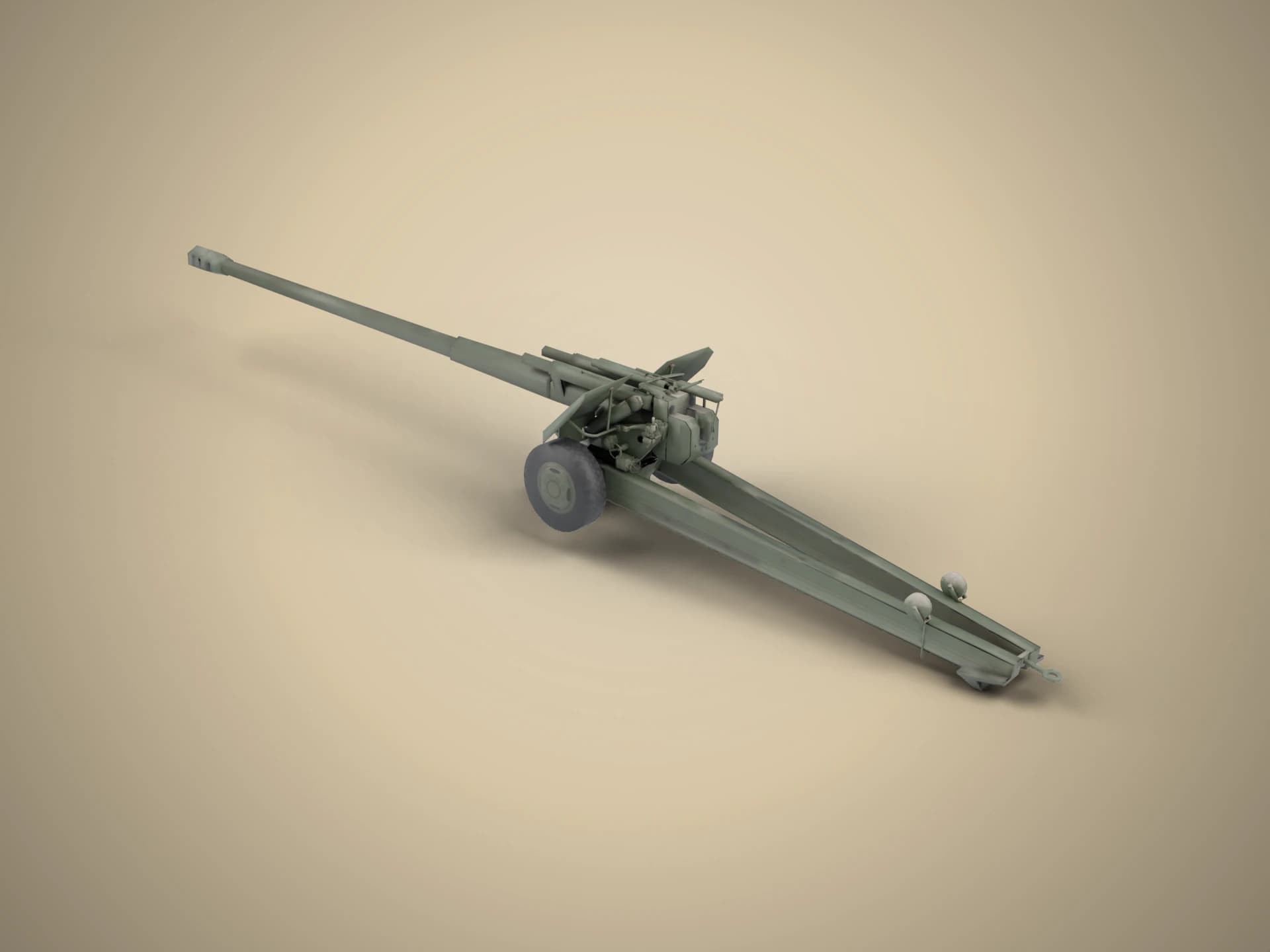 2A65 Msta-B Towed Howitzer 3D Model
