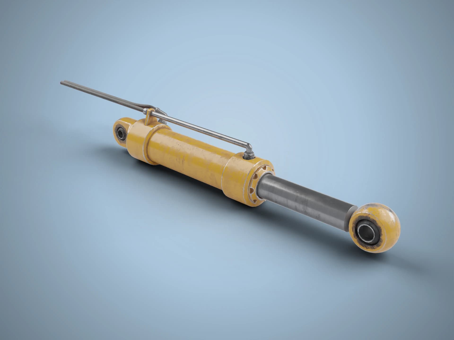 Worn Hydraulic Cylinder 3D Model