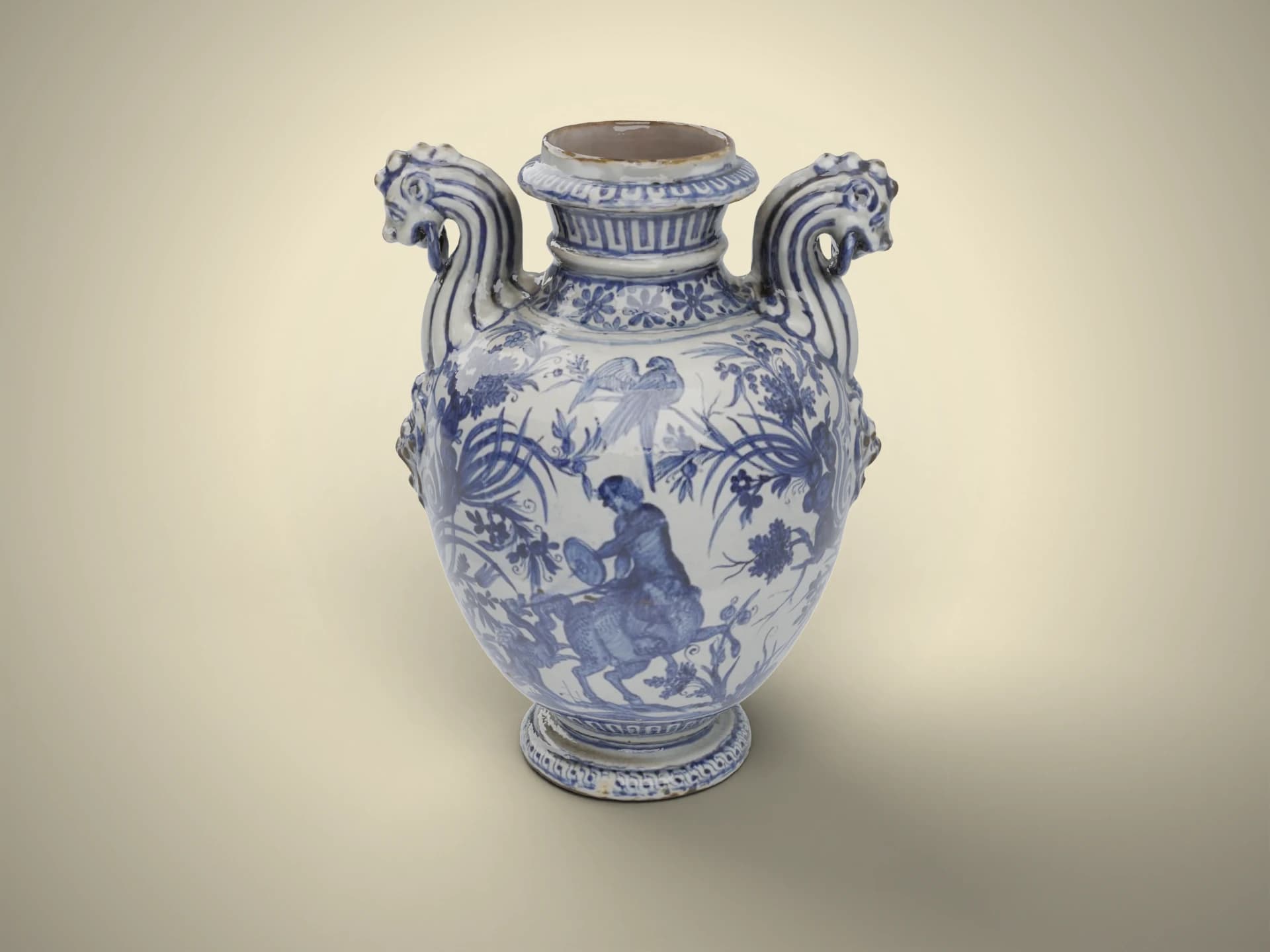 17th Century Italian Maiolica Apothecary Vase 3D Model