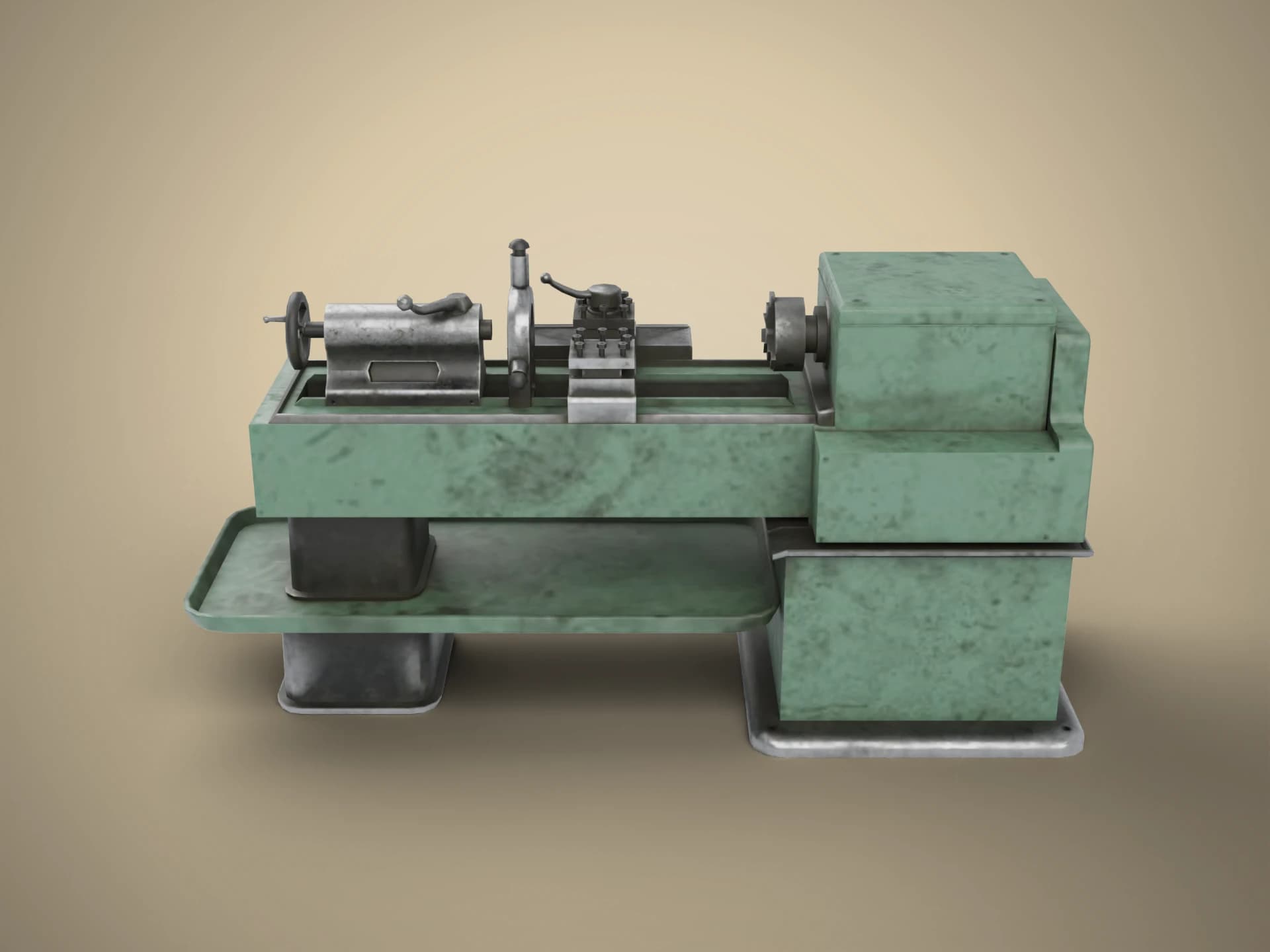 Industrial Engine Lathe 3D Model