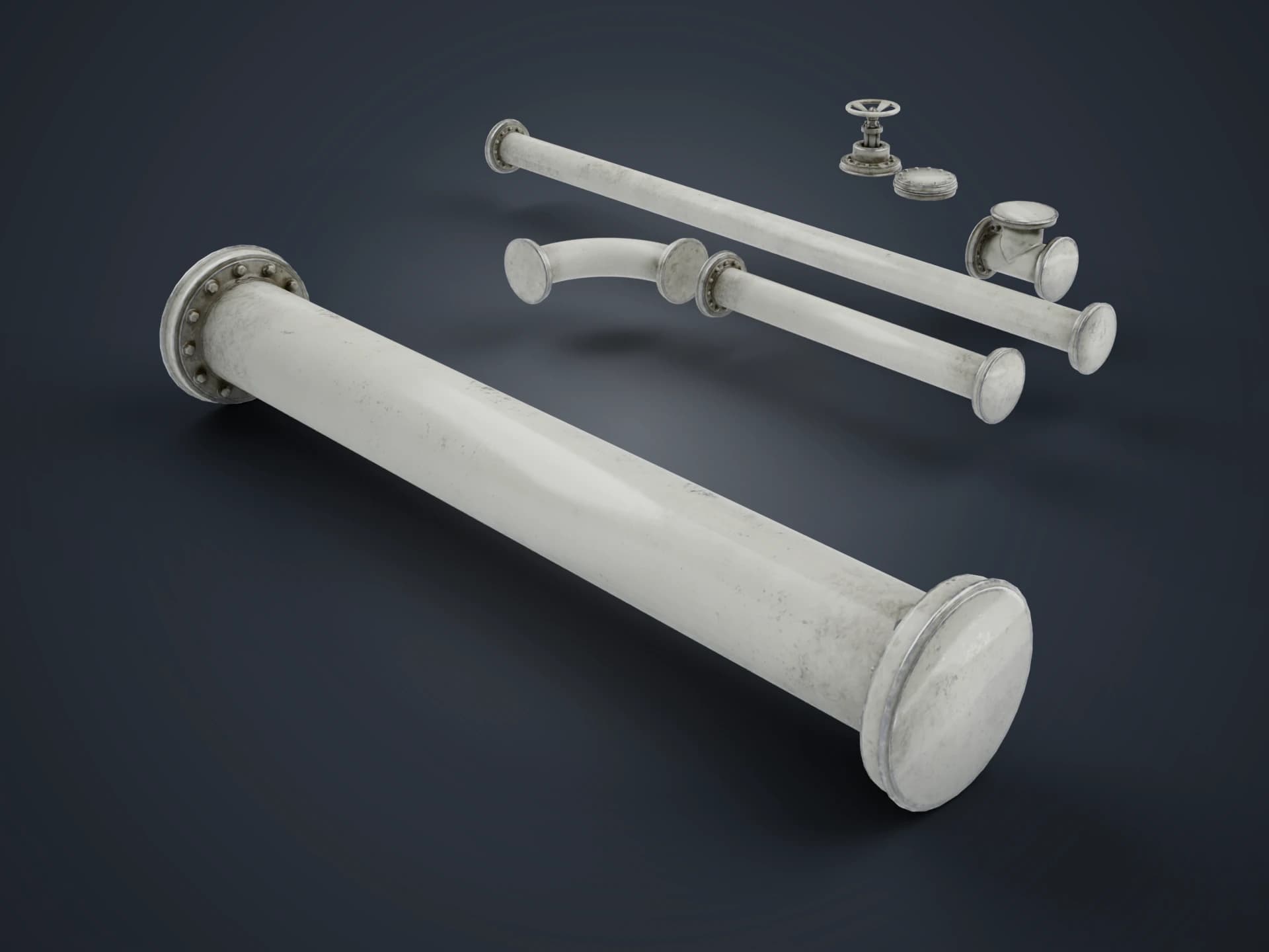 Industrial Pipes Pack 3D Model