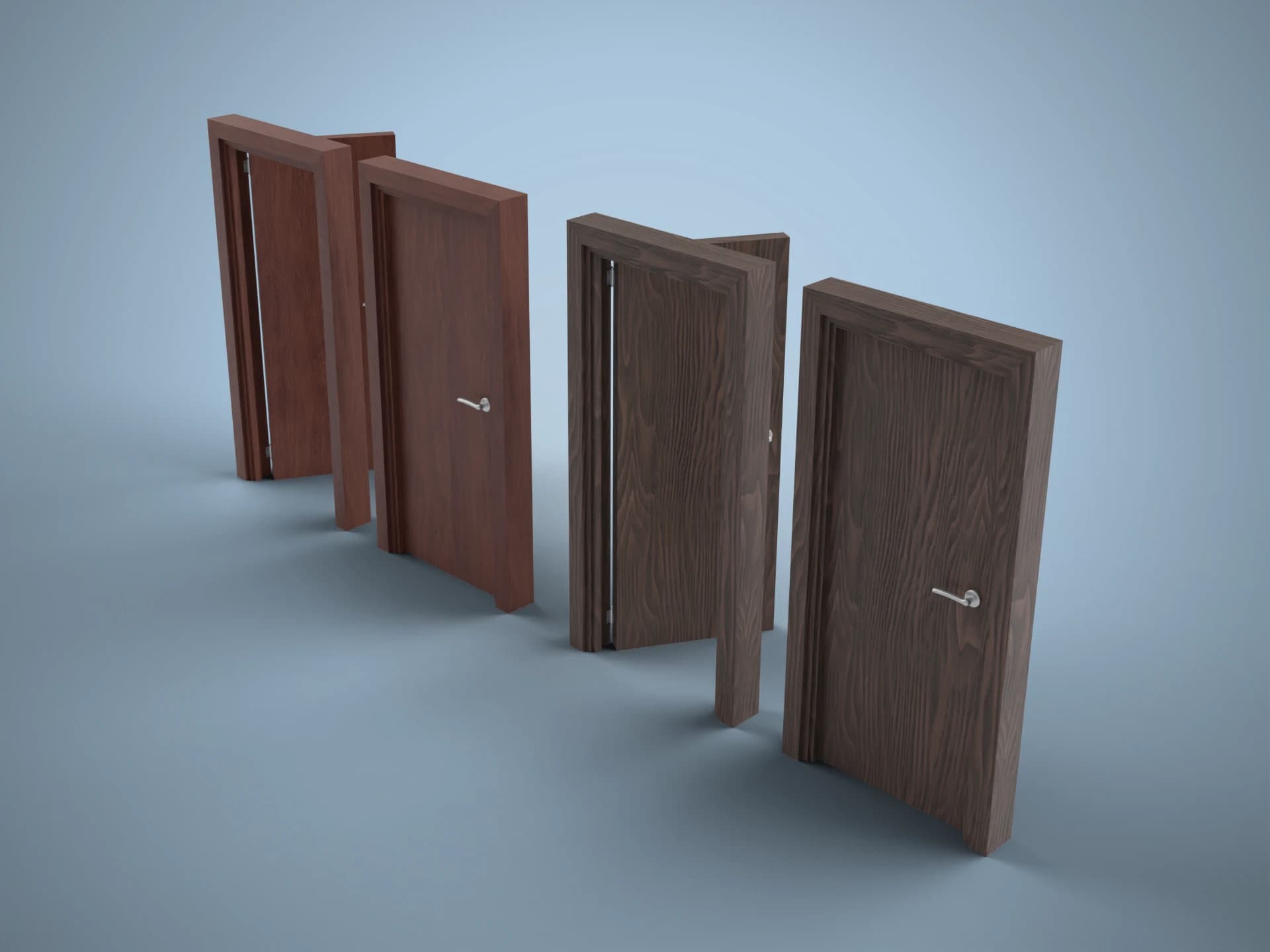 Interior Wooden Doors Pack 3D Model