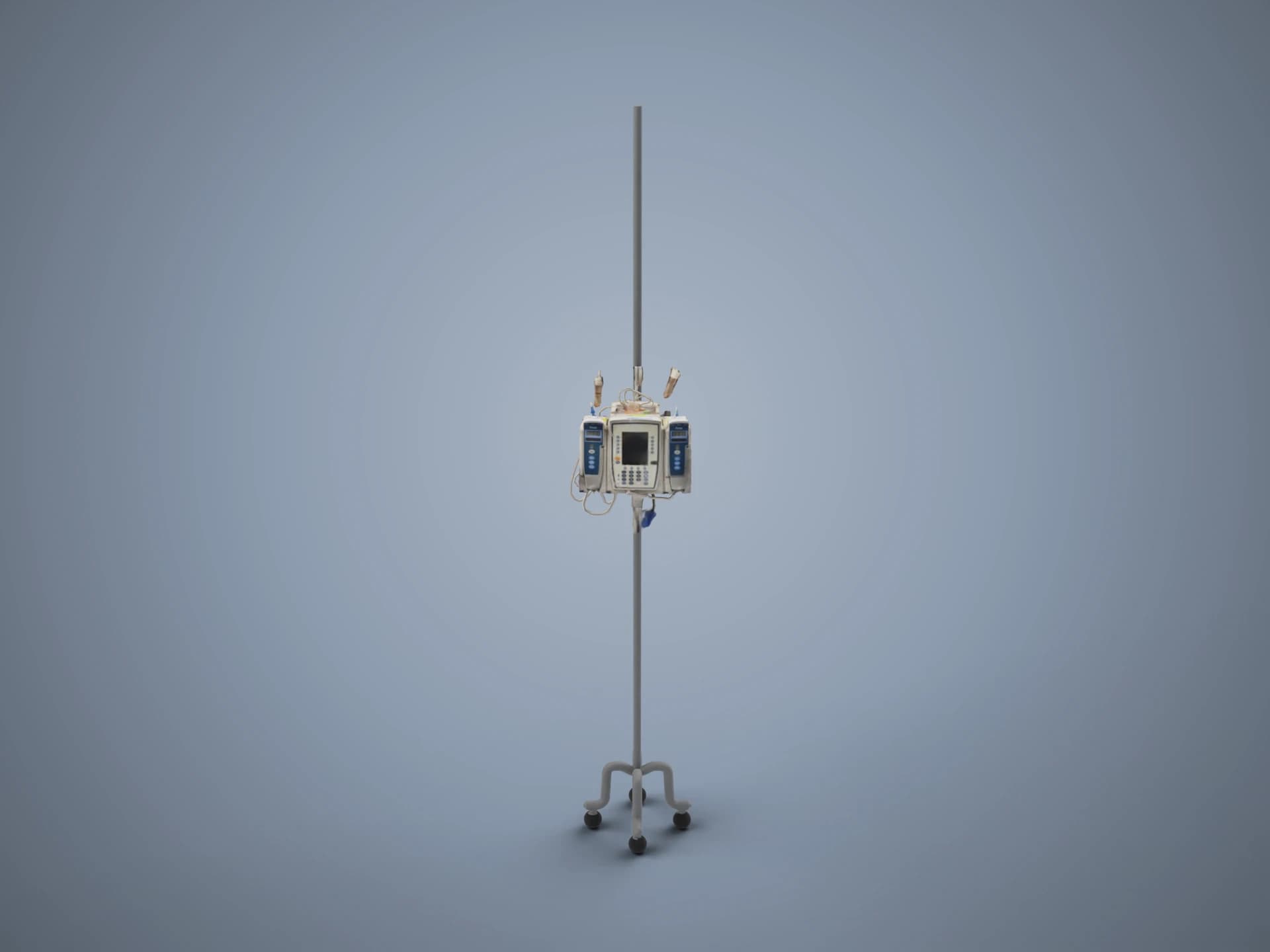 IV Infusion Pump on Stand 3D Model