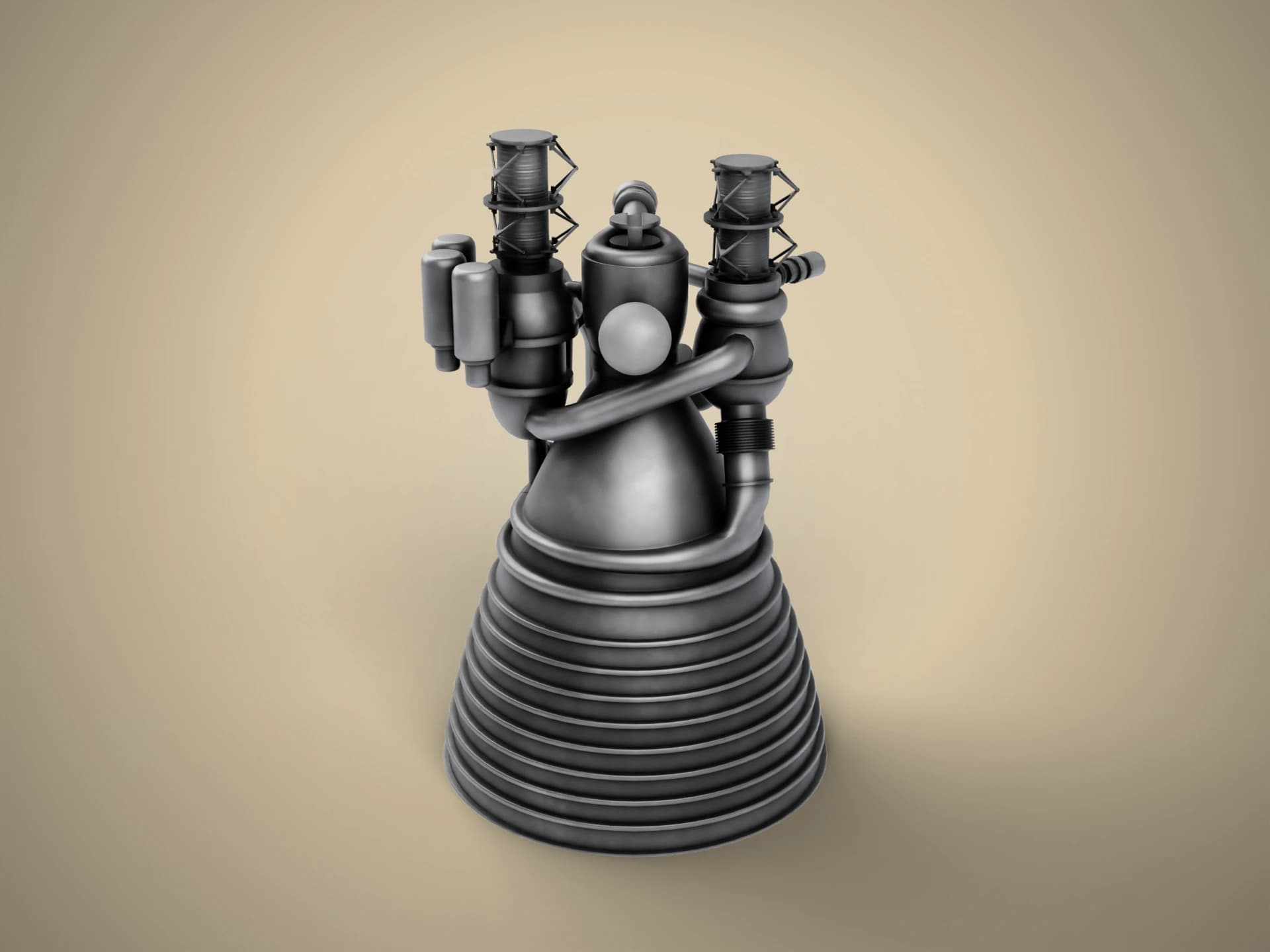 J-2S Rocket Engine 3D Model