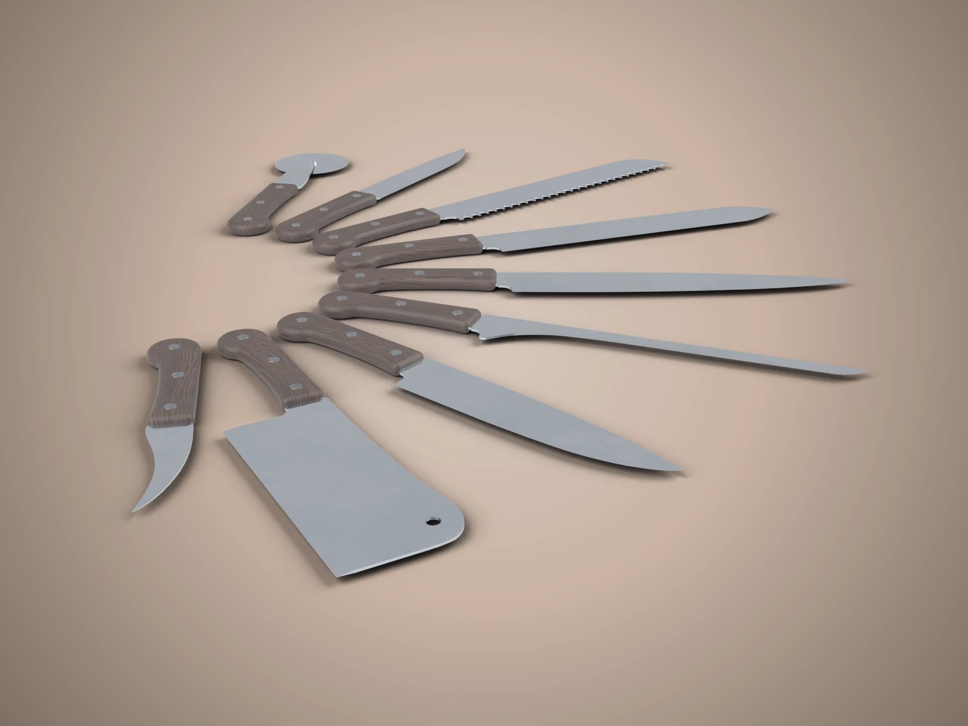 Kitchen Knife Collection 3D Model