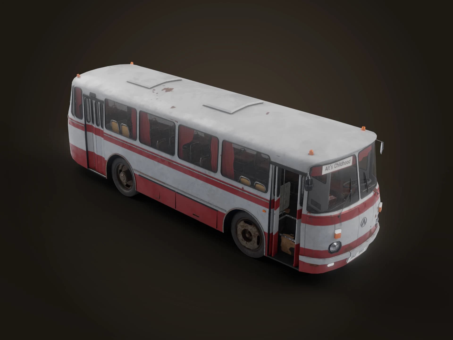 LAZ-695 Soviet City Bus 3D Model