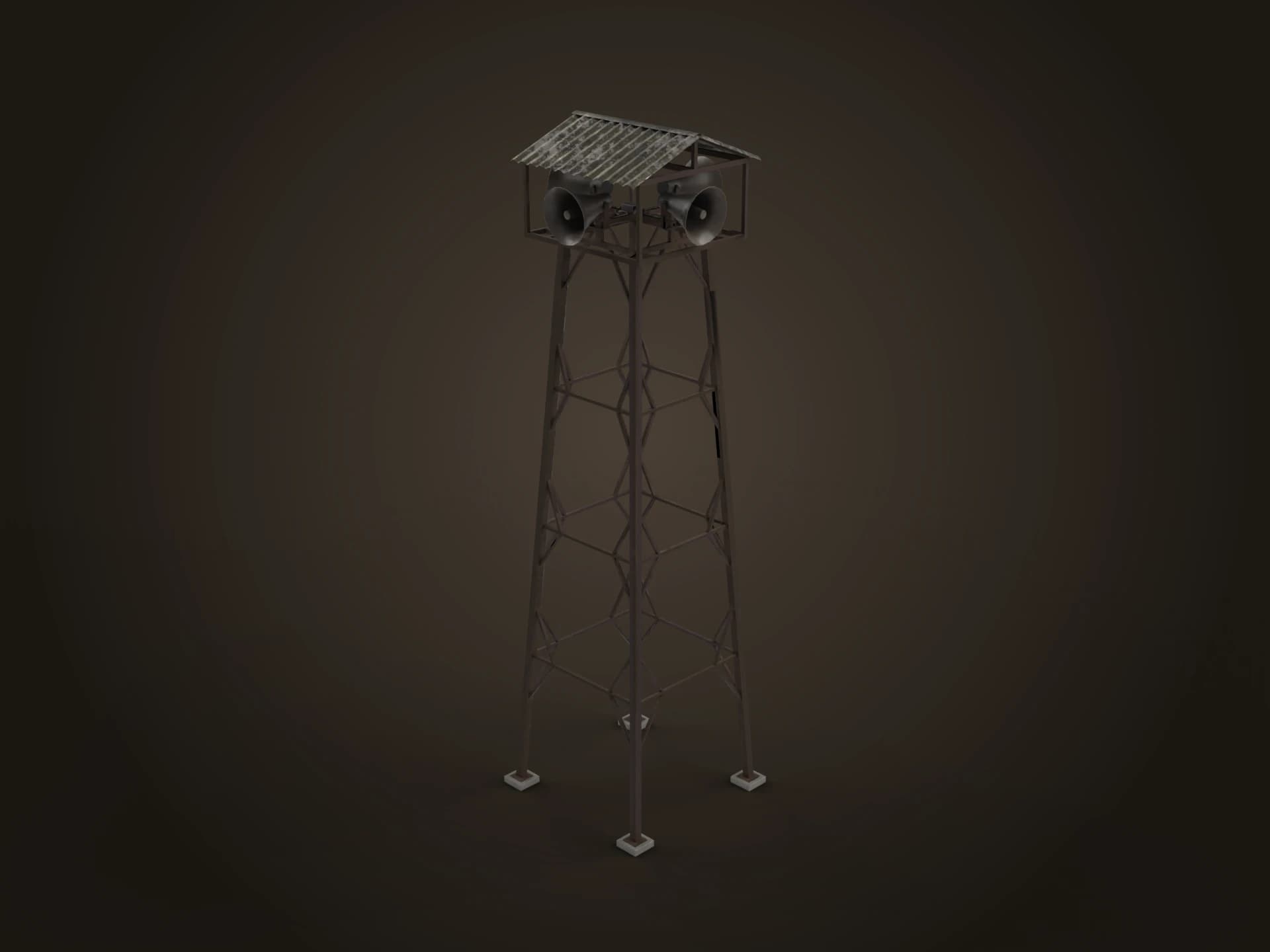 Broadcast Loudspeaker Tower 3D Model