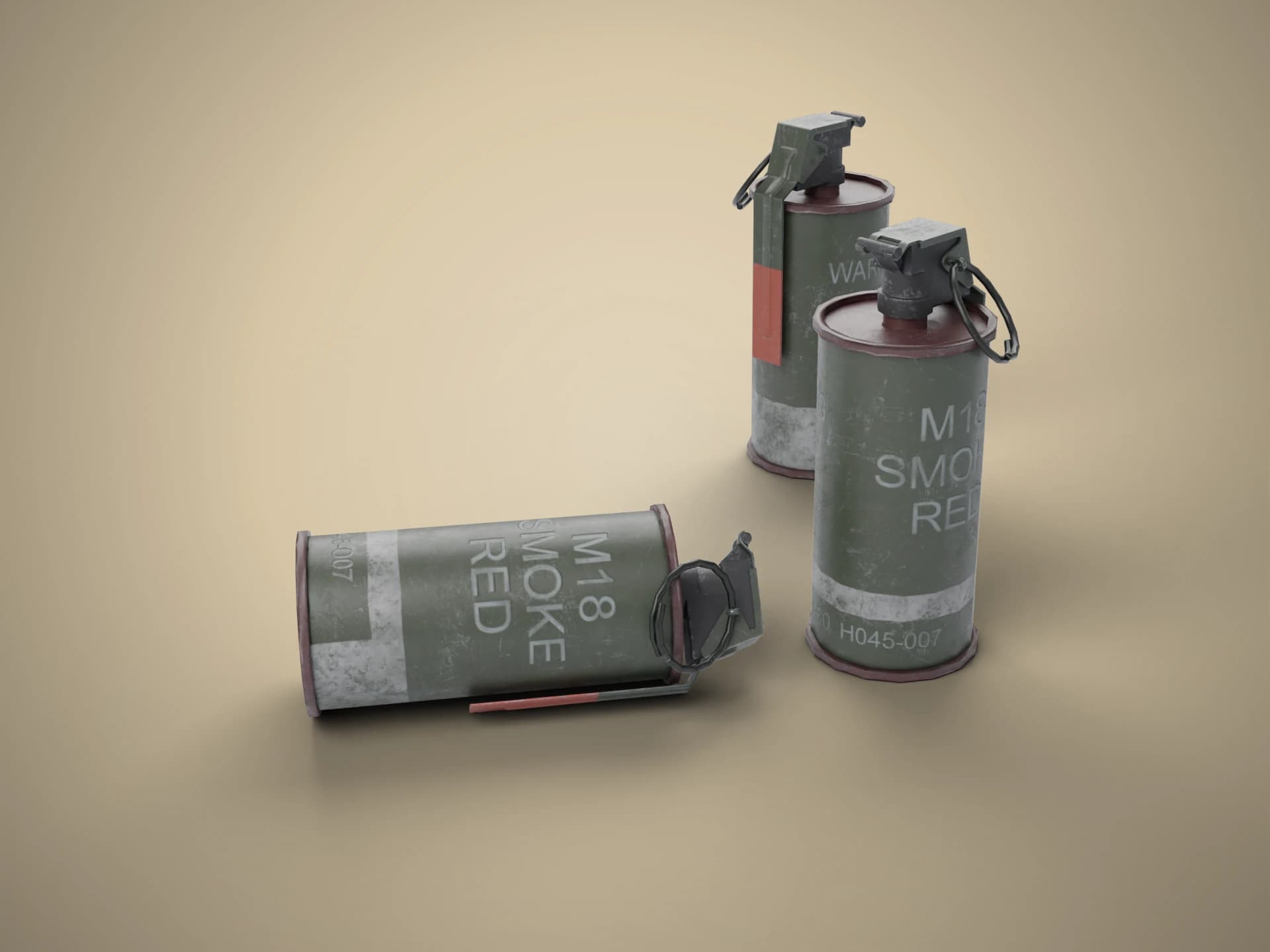 M18 Colored Smoke Grenades 3D Model