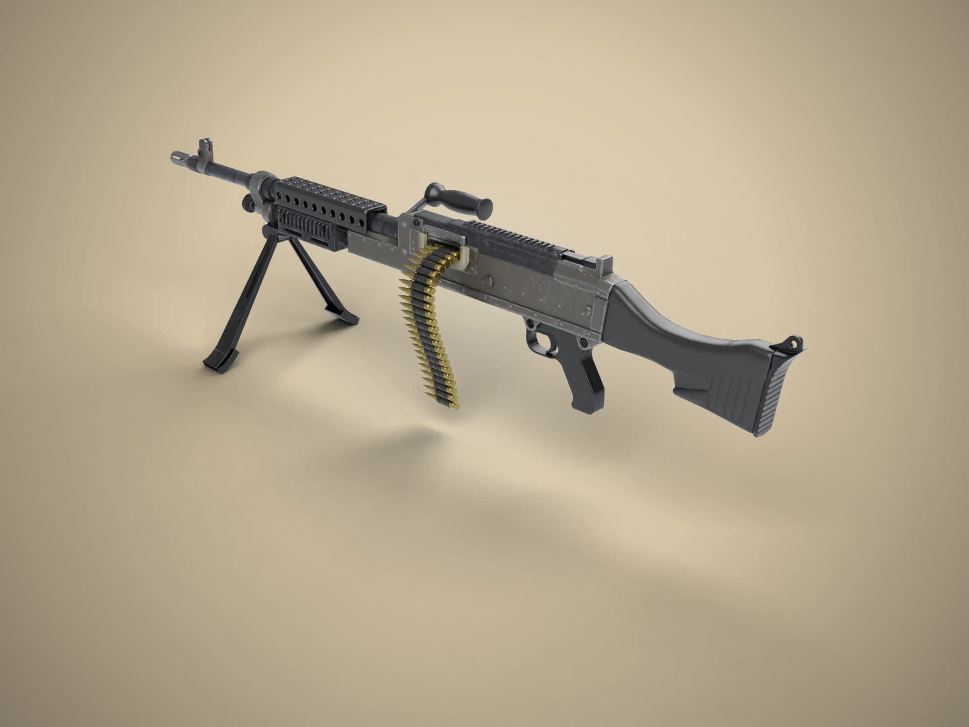 M240B Machine Gun 3D Model