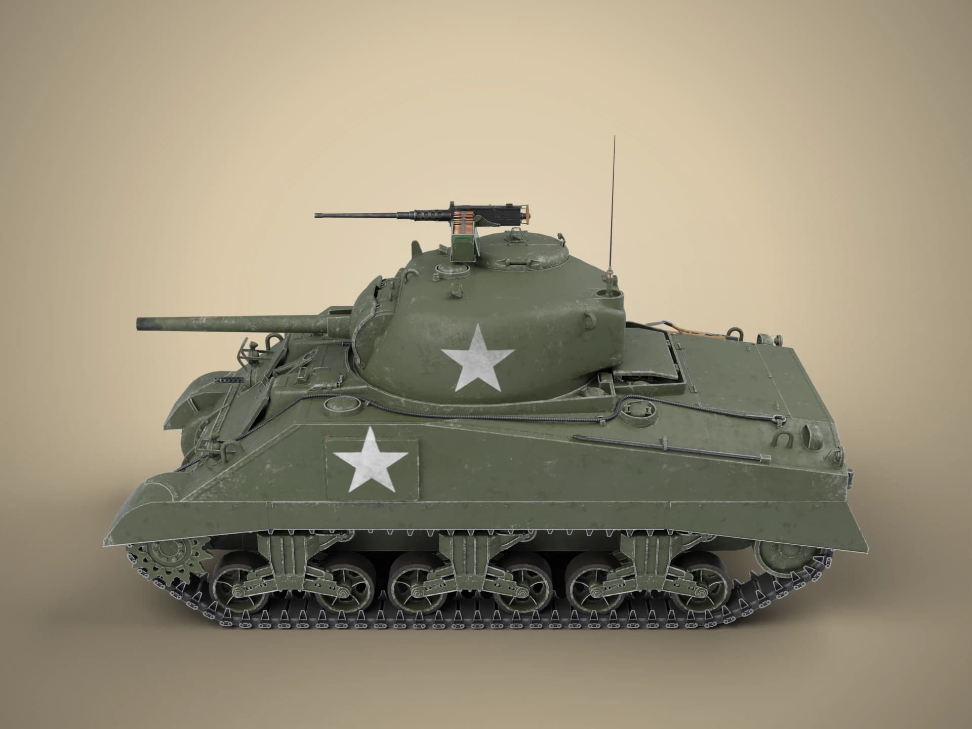 M4 Sherman Tank 3D Model