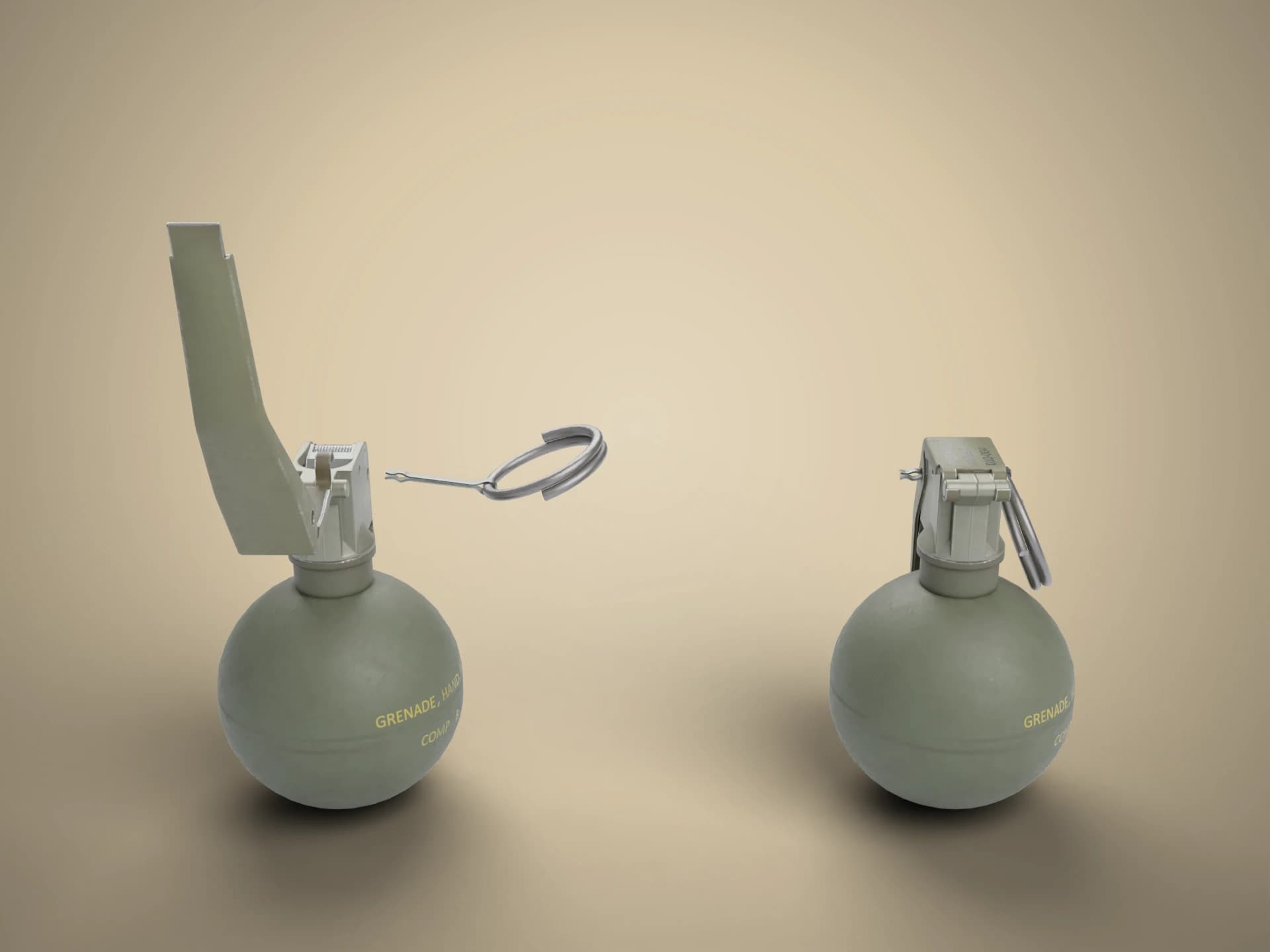 M67 Fragmentation Hand Grenade 3D Model