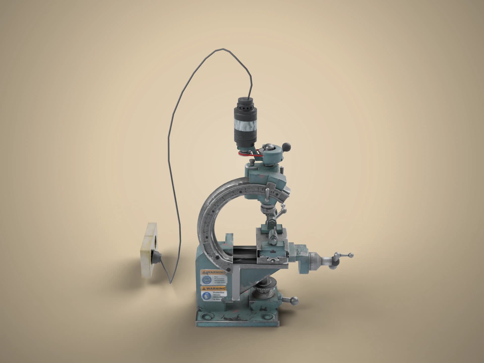 Vintage Industrial Milling Machine 3D Model