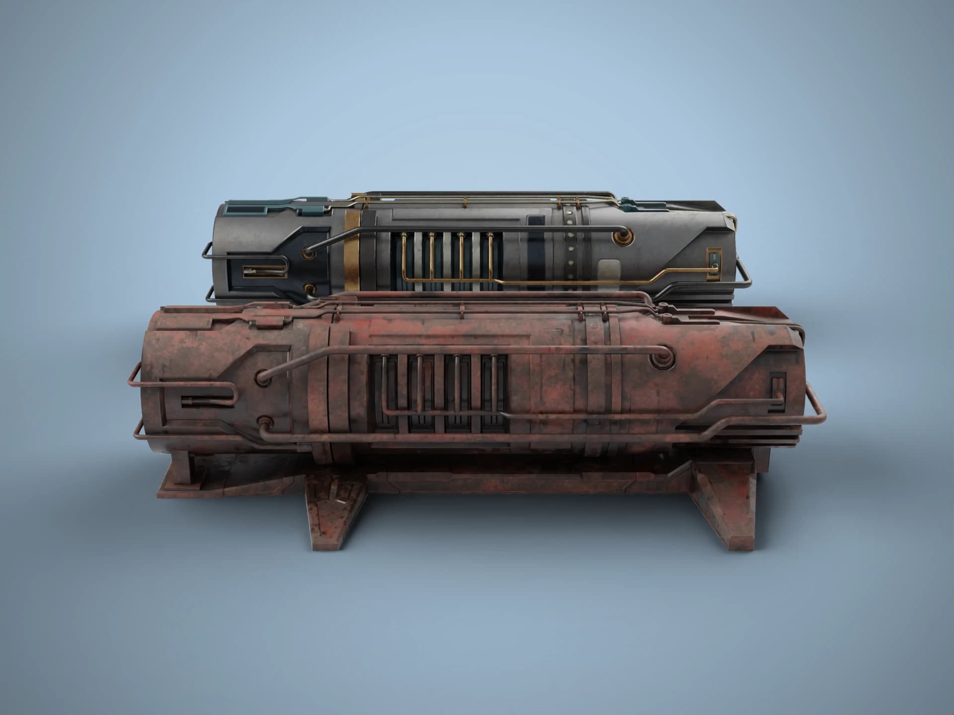 Rusty Industrial Machinery Unit 3D Model