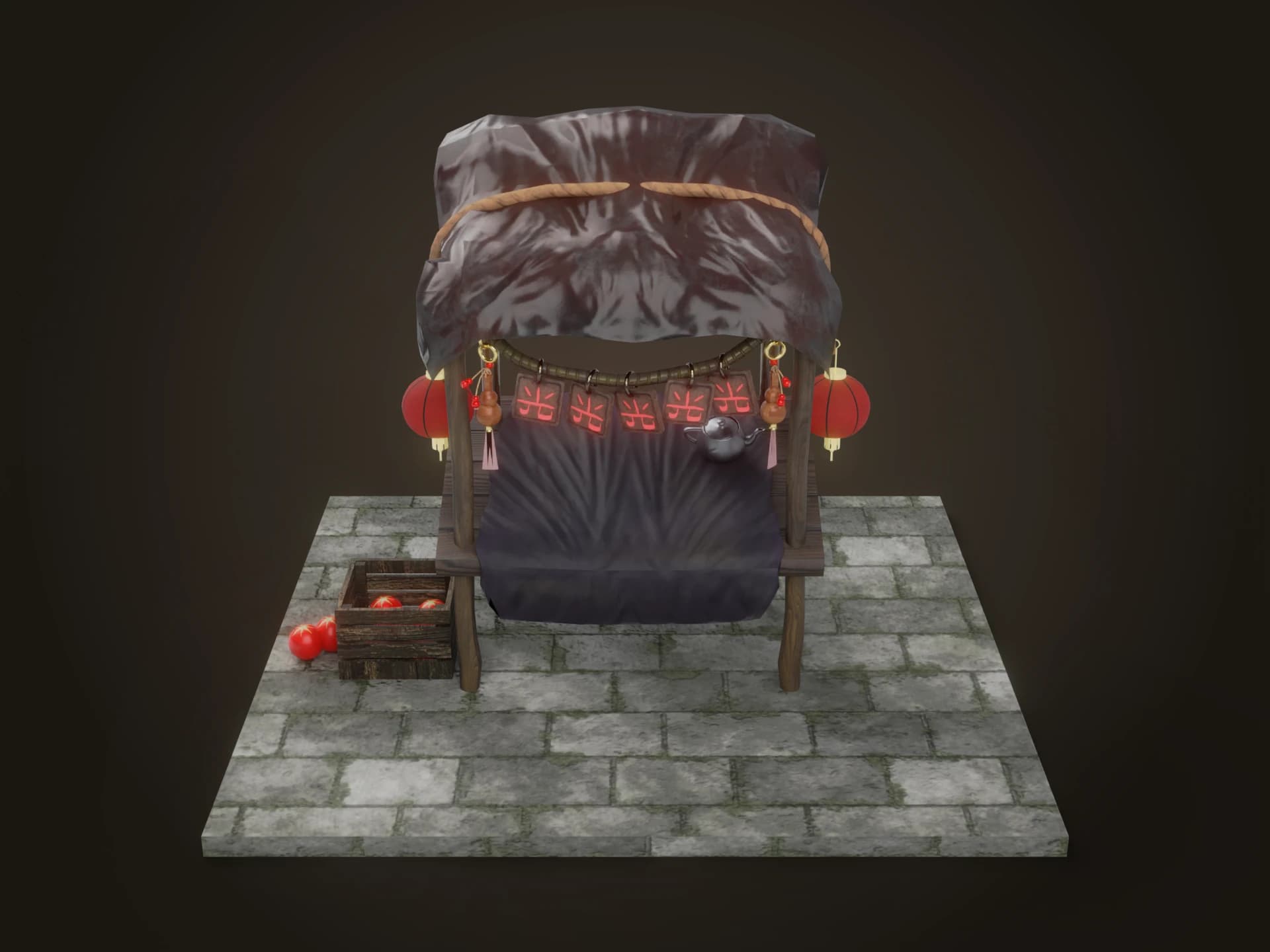 Chinese Street Market Stall 3D Model