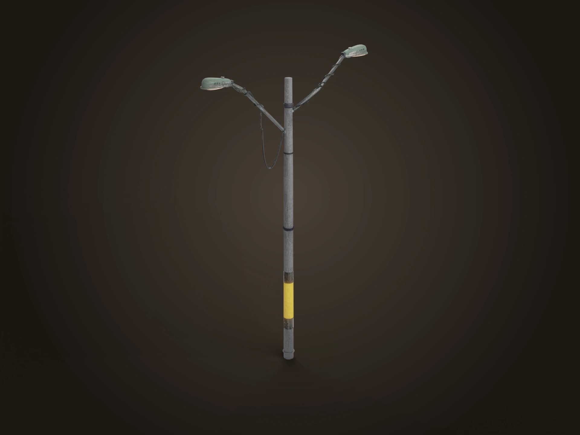 Double-Arm Modern Street Light 3D Model