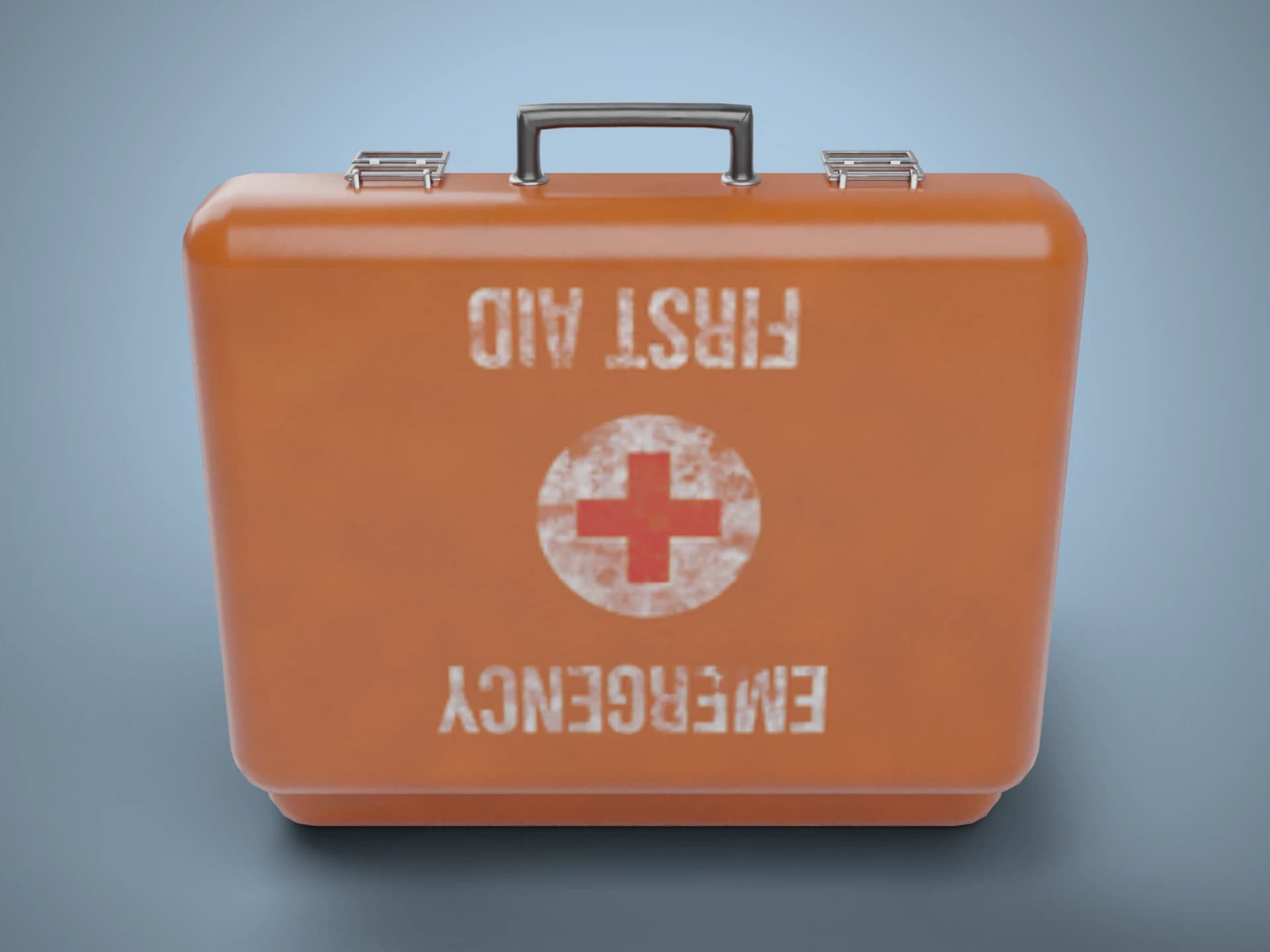 Orange Emergency First Aid Box 3D Model