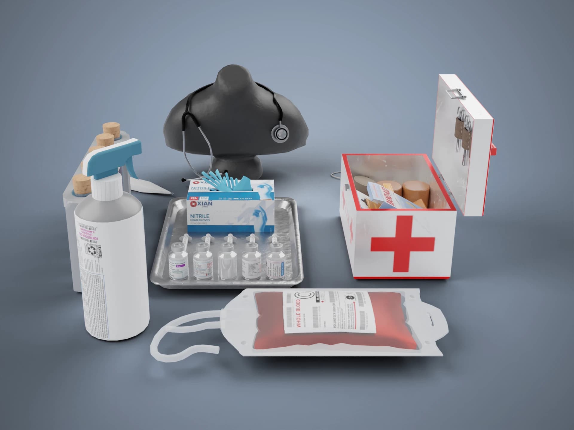 Medical Supplies Collection 3D Model