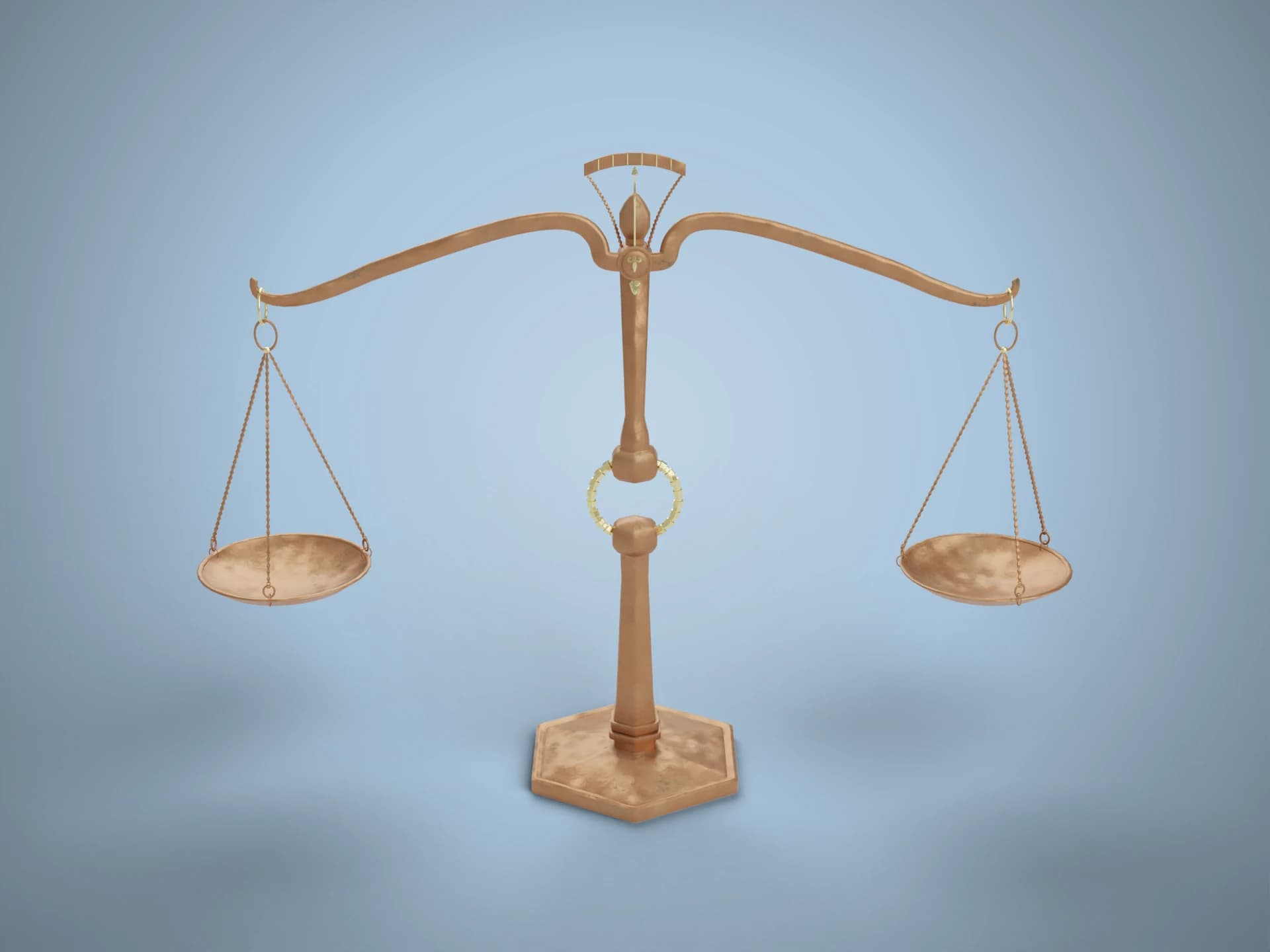 Golden Medieval Balance Scales 3D Model