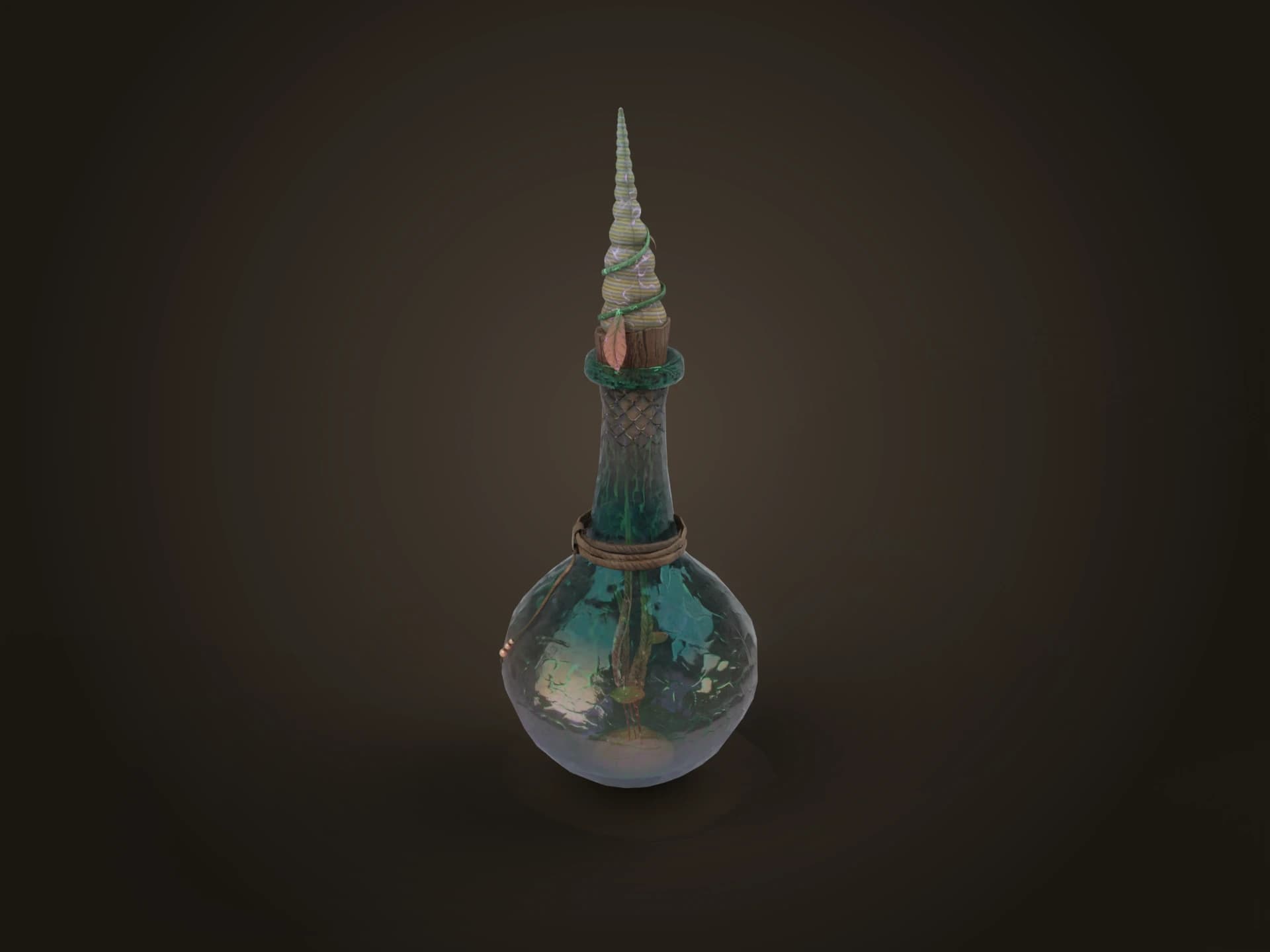 Mermaid Ocean Potion Bottle 3D Model