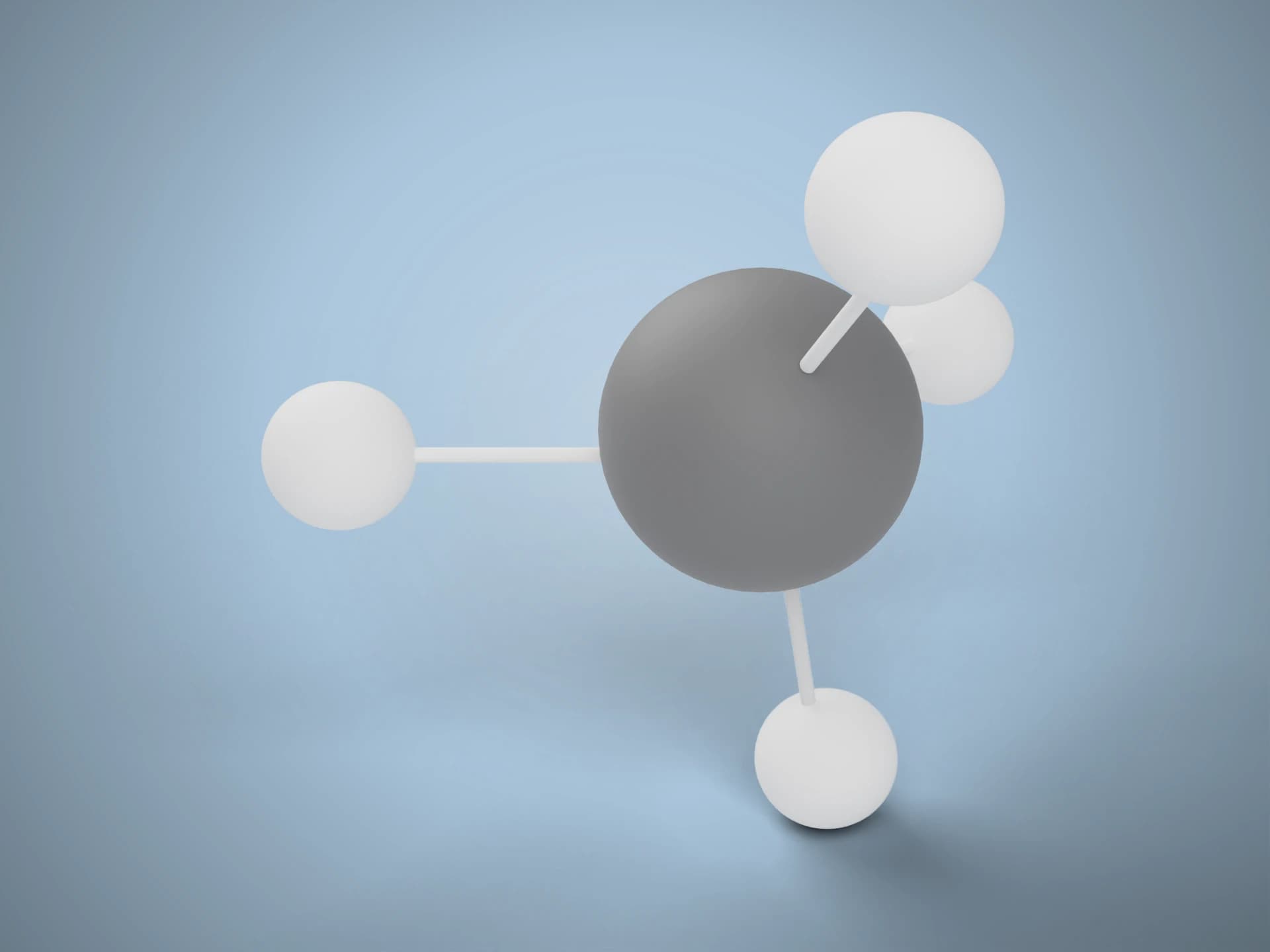 Methane Molecule CH4 3D Model
