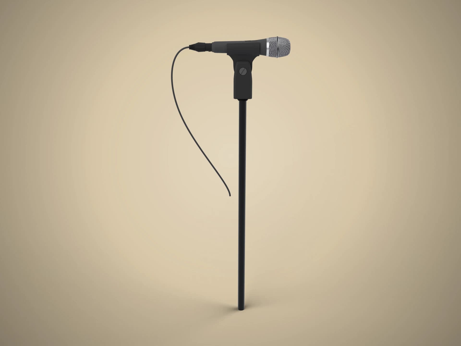 Vocal Microphone on Stand 3D Model